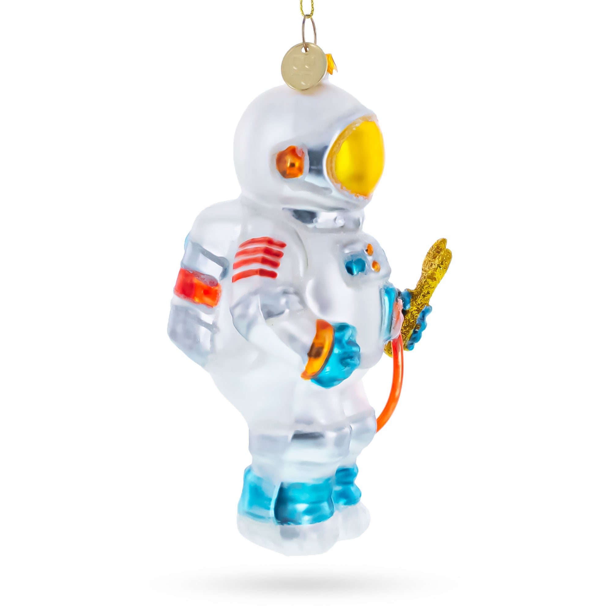 Astronaut Engineer with Tool Glass Christmas Ornament