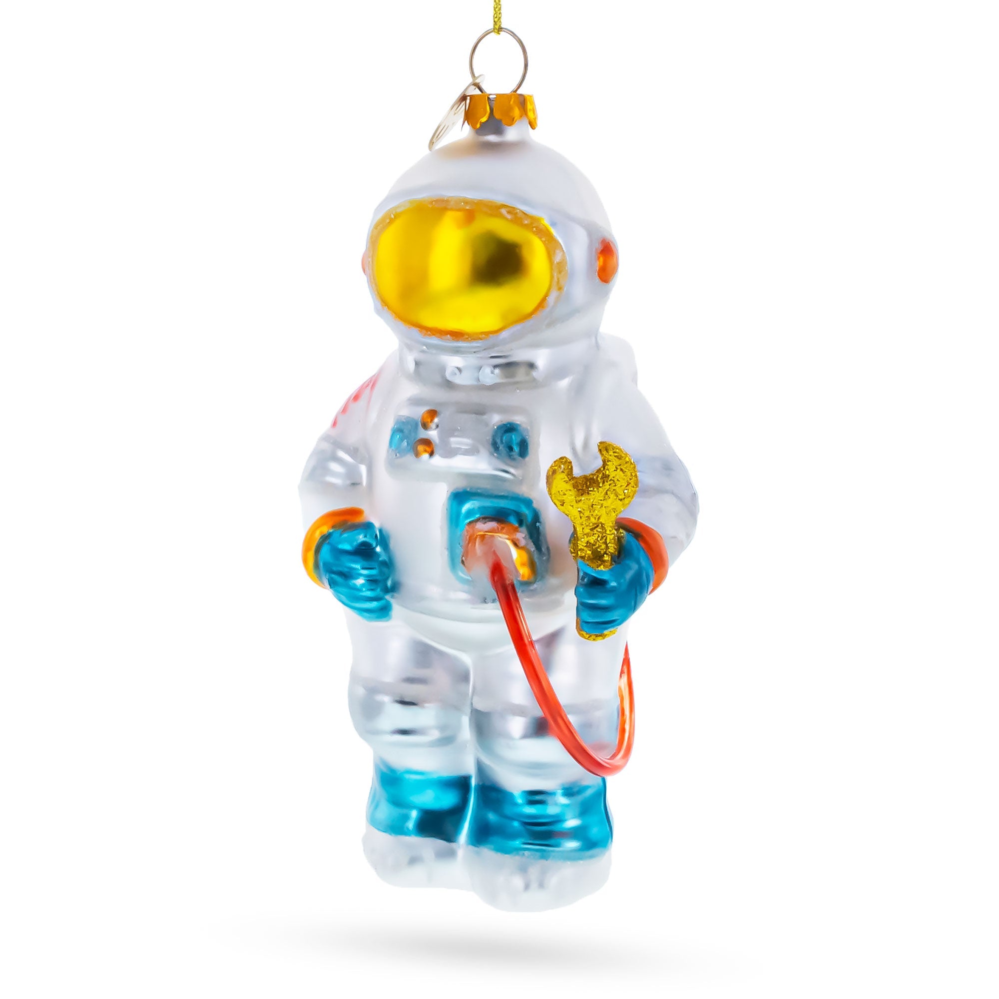 Astronaut Engineer with Tool Glass Christmas Ornament