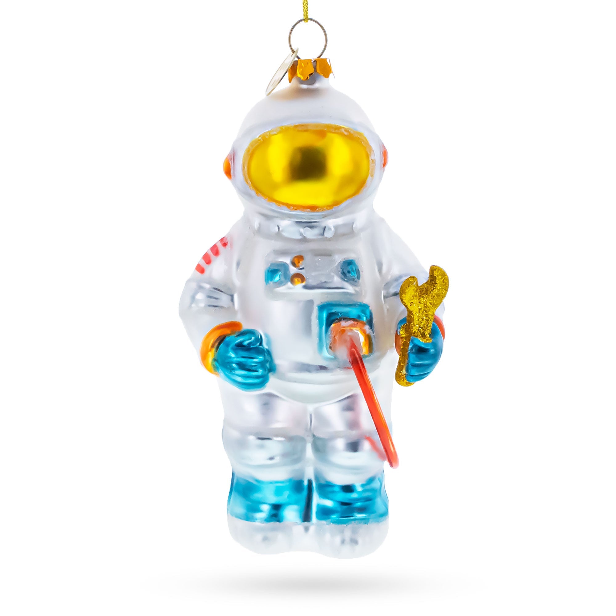 Astronaut Engineer with Tool Glass Christmas Ornament