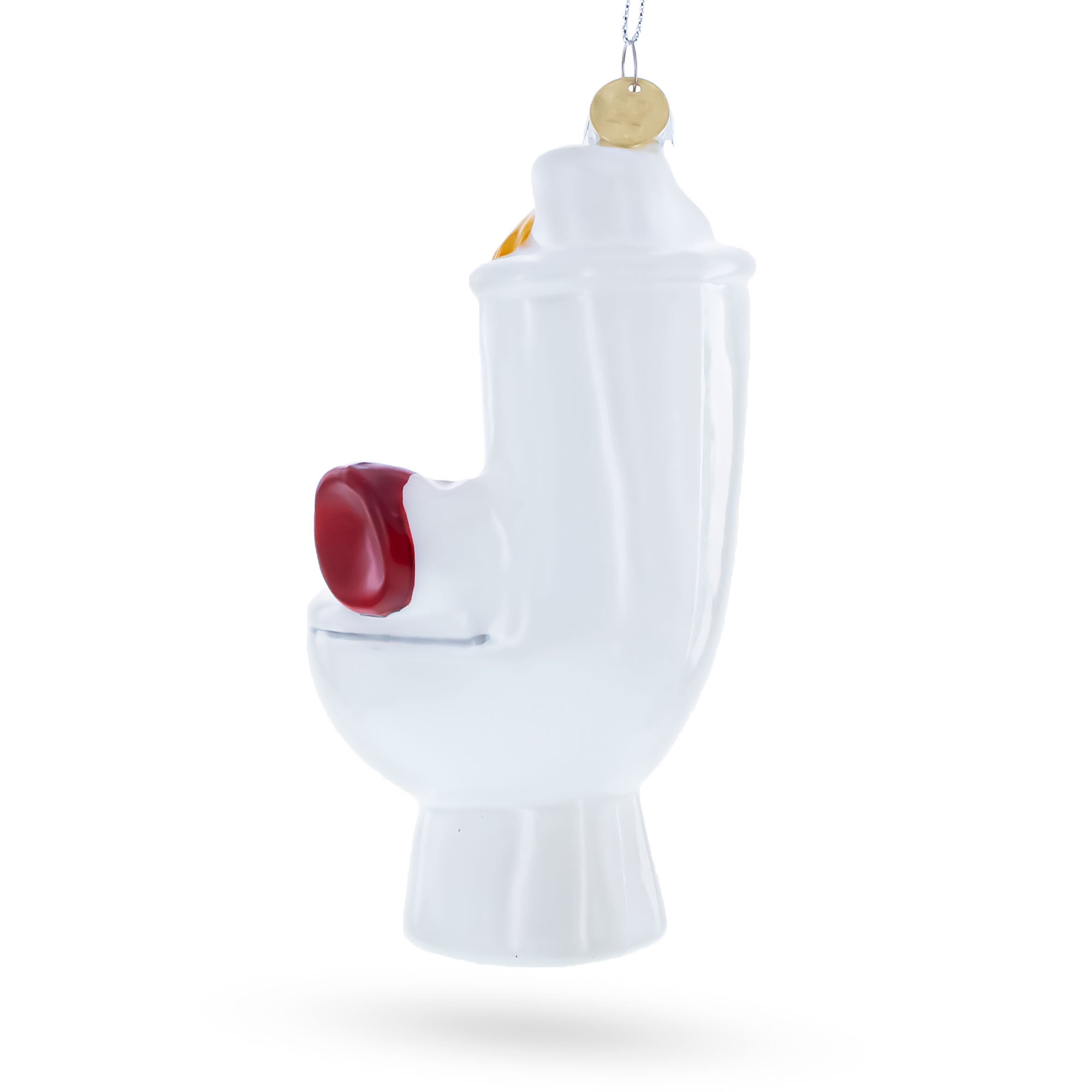 Fix It Plumber Throne with Plunger and Wrench Glass Christmas Ornament