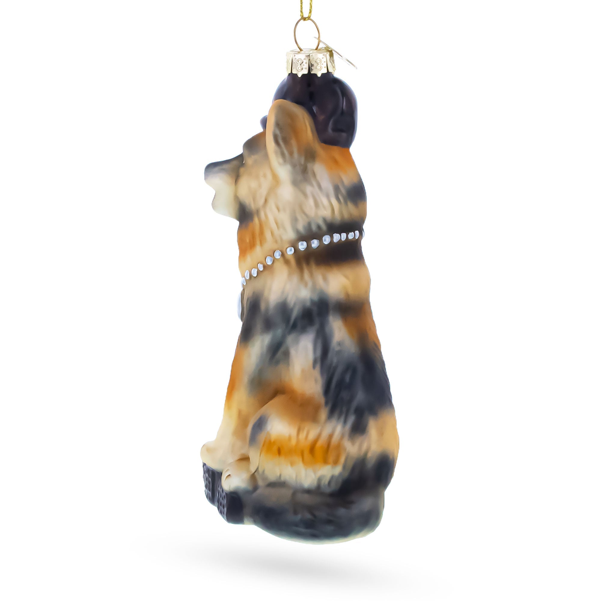 German Shepherd K9 Police Dog Glass Christmas Ornament
