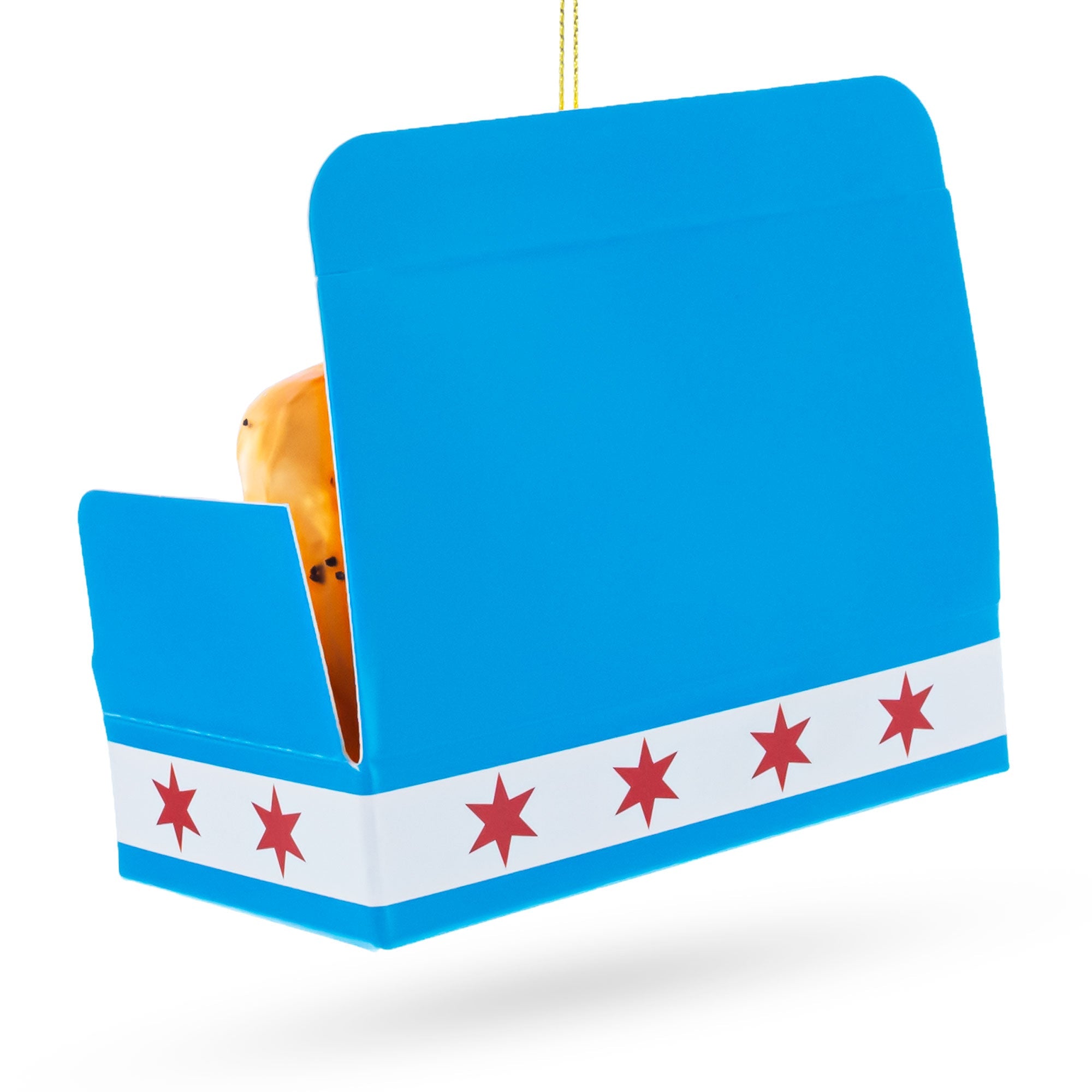 Chicago Style Hot Dog Glass Christmas Ornament