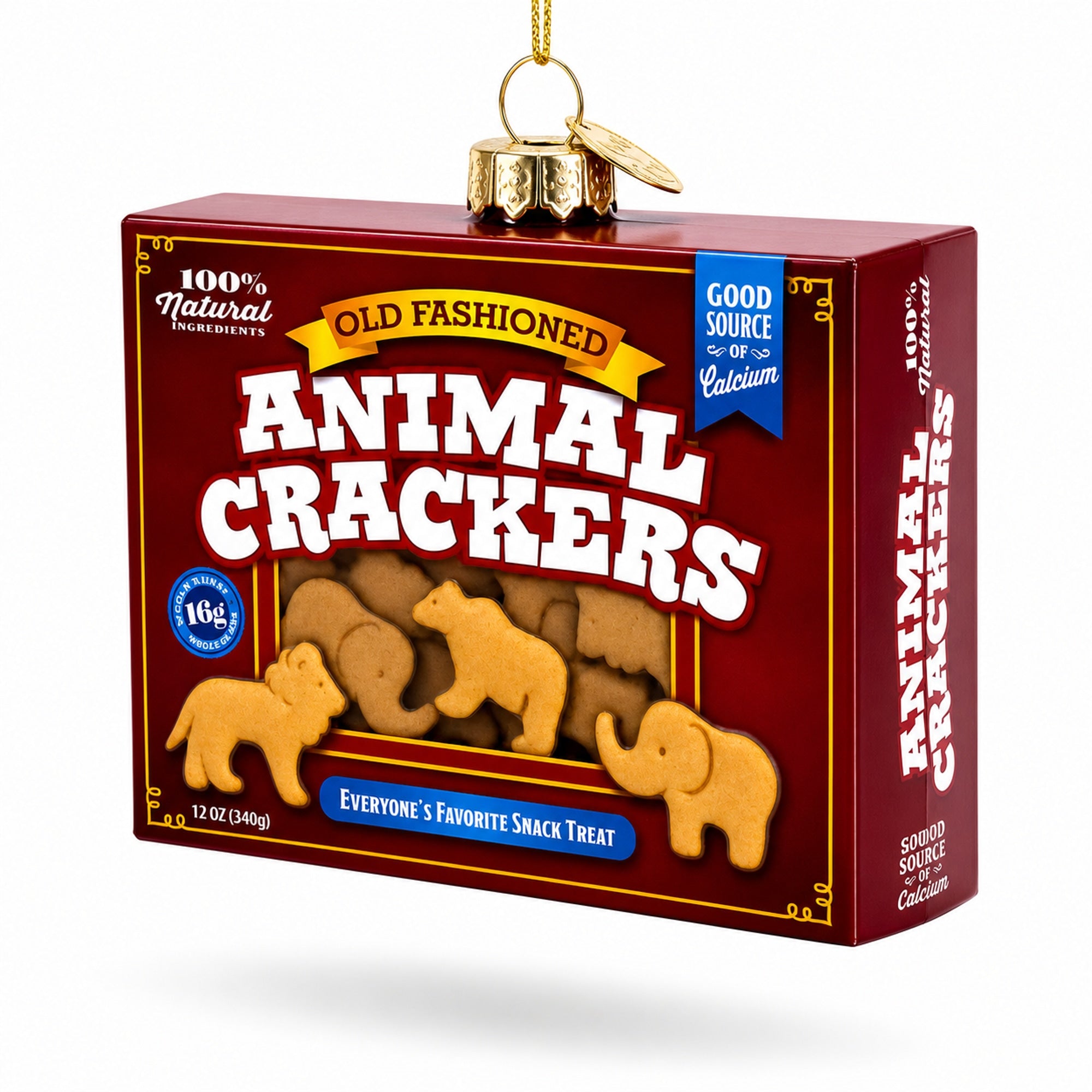 Animal Crackers Box Glass Christmas Ornament