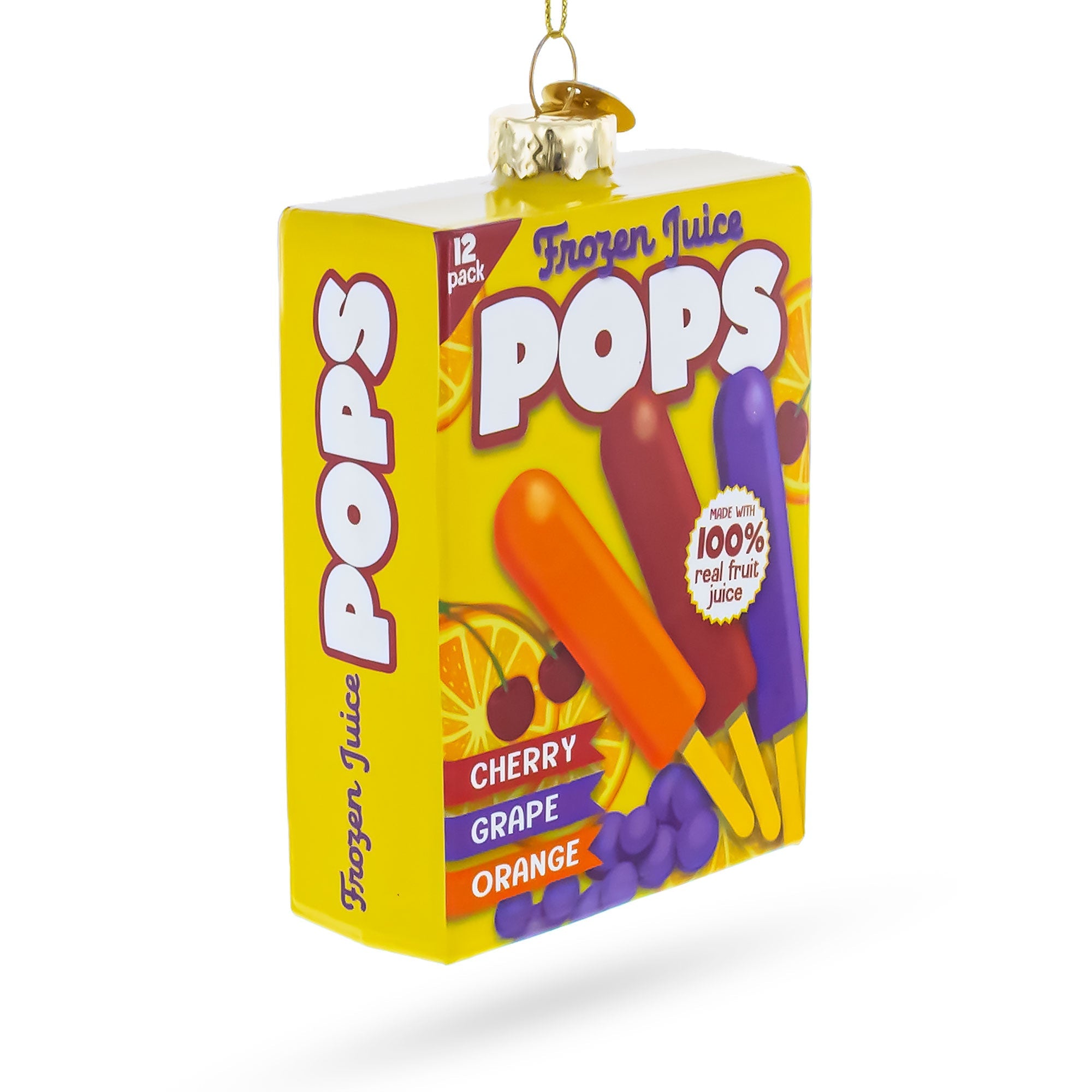 Frozen Popsicle Box Glass Christmas Ornament
