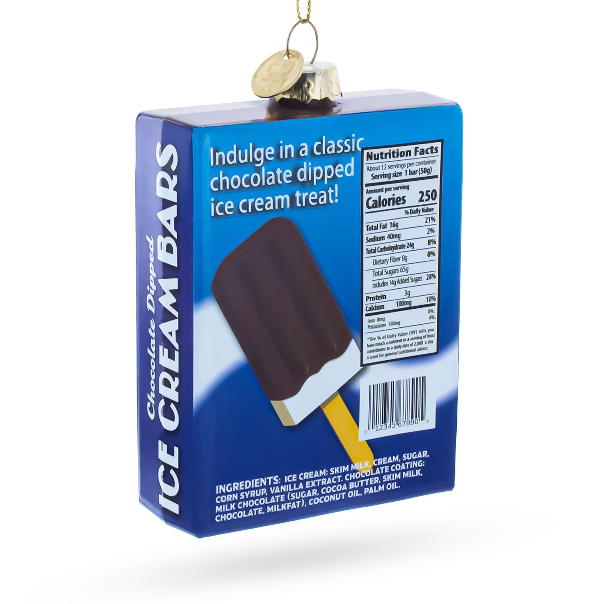 Ice Cream Bars Box Glass Christmas Ornament