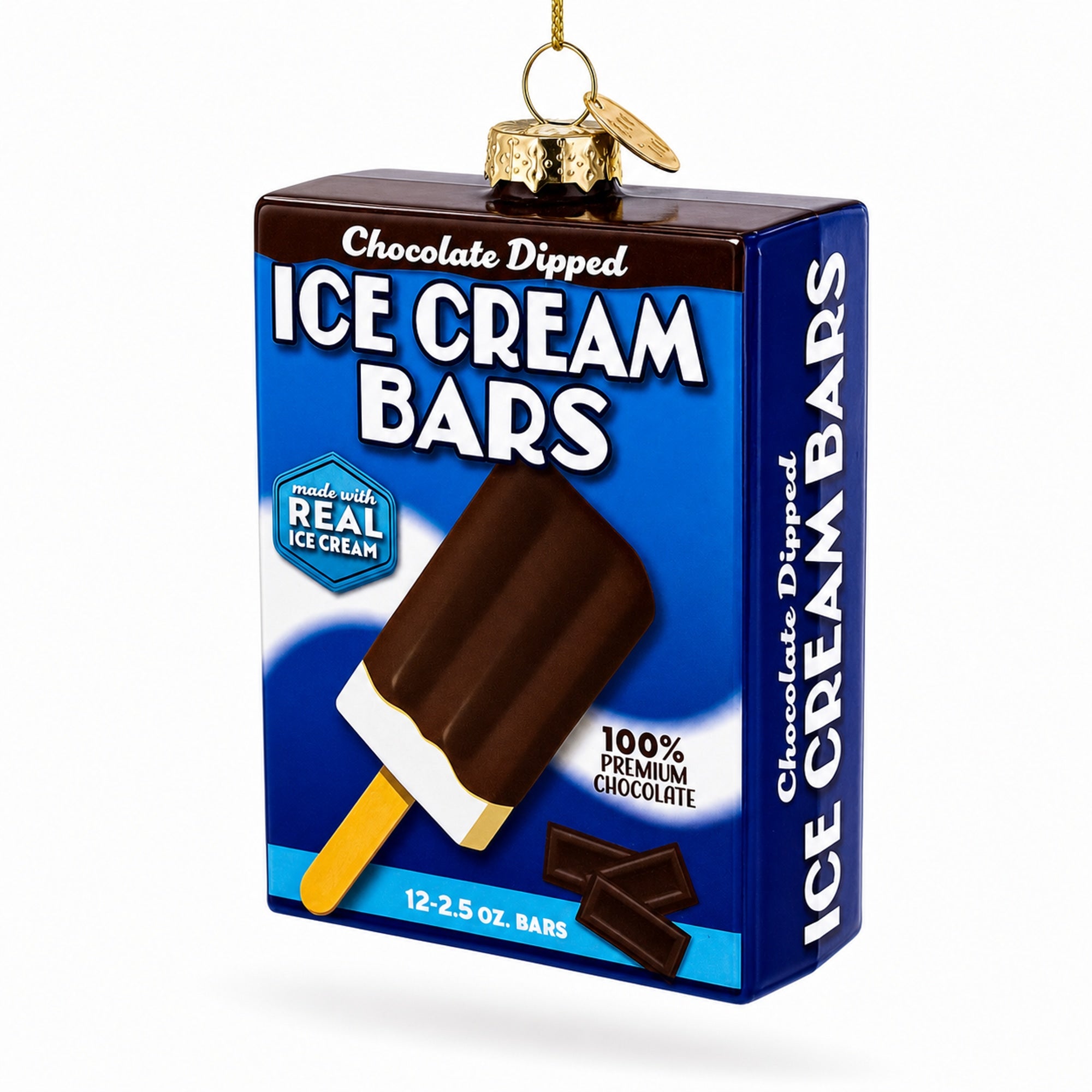 Ice Cream Bars Box Glass Christmas Ornament
