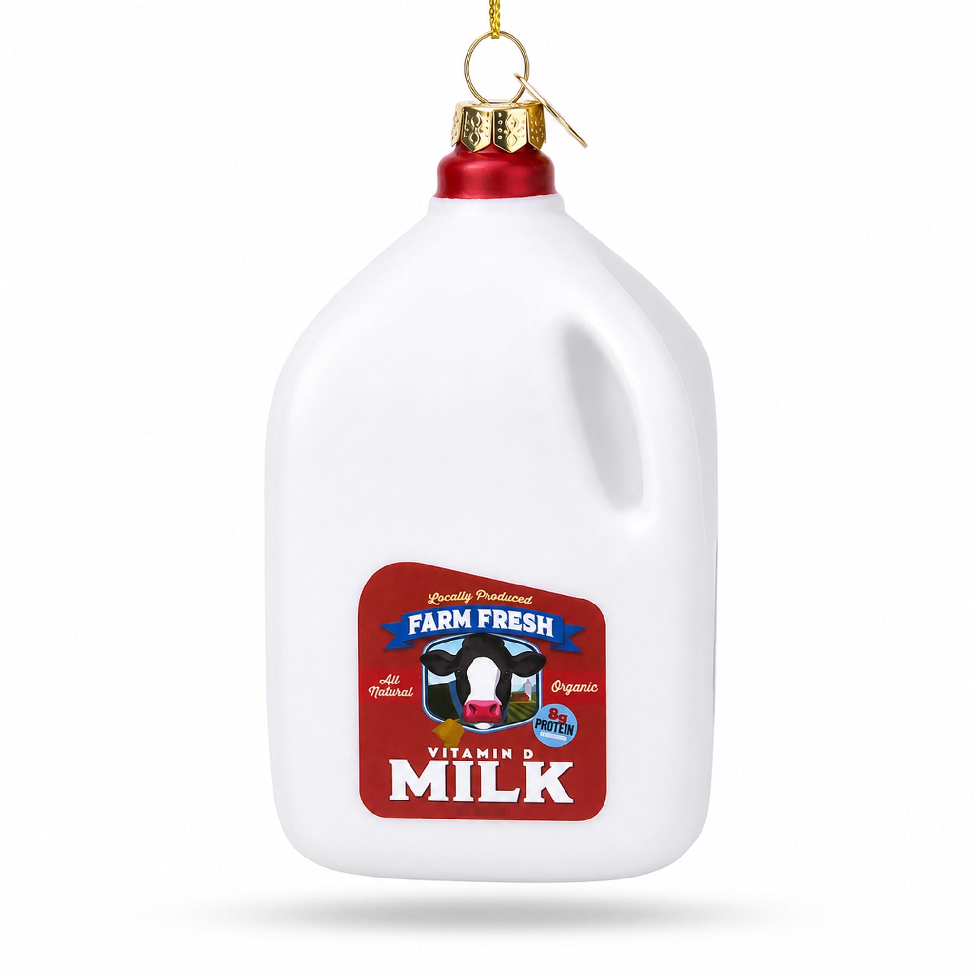 Farm Fresh Milk Jug Glass Christmas Ornament