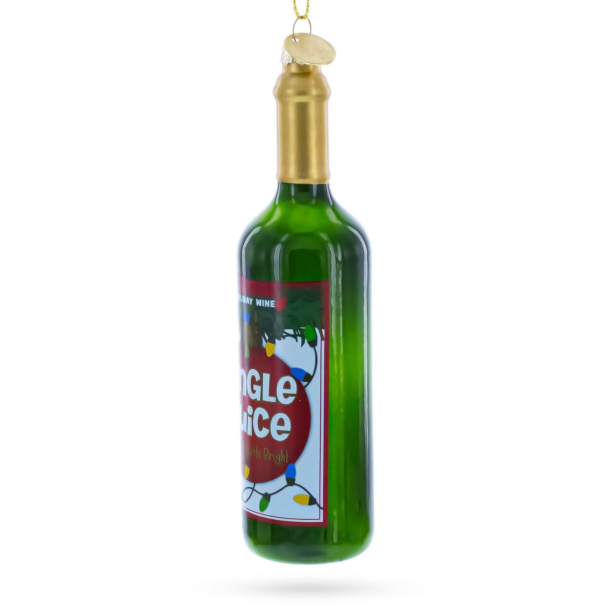 Jingle Juice Wine Bottle Glass Christmas Ornament