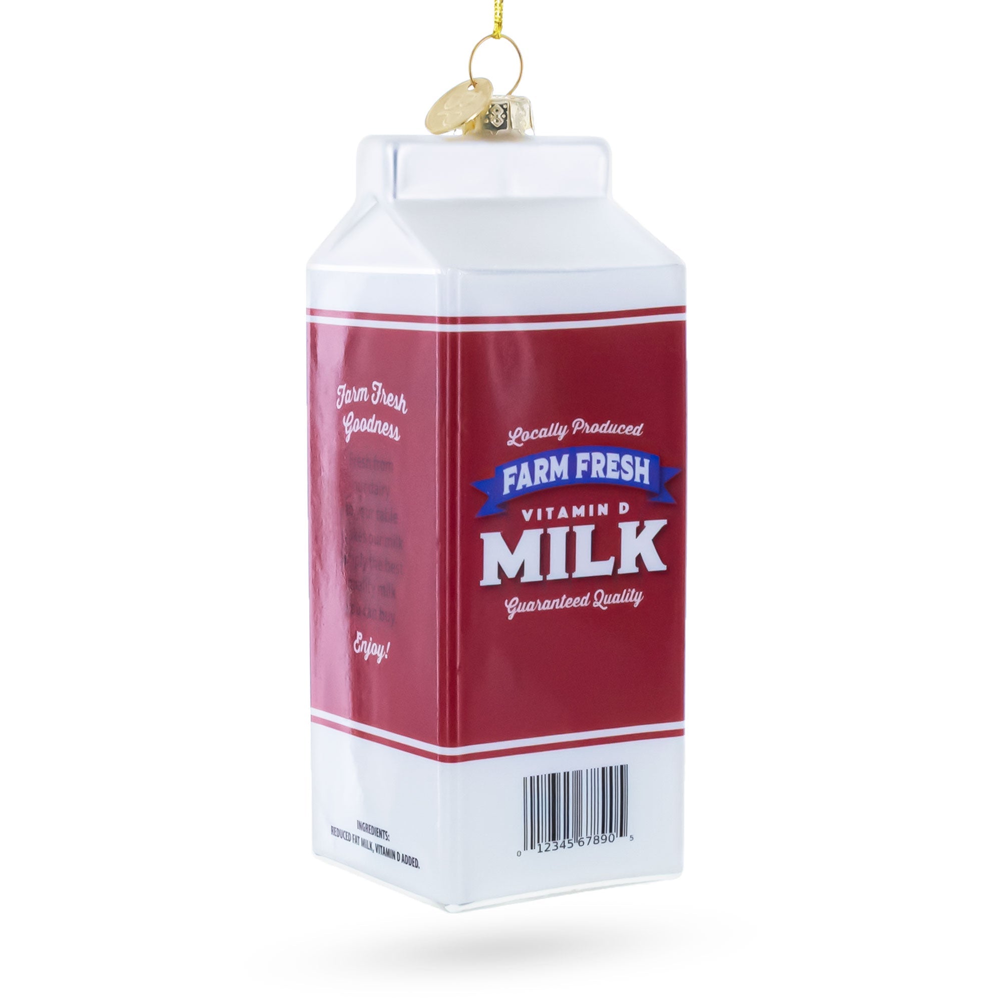 Milk Carton Glass Christmas Ornament