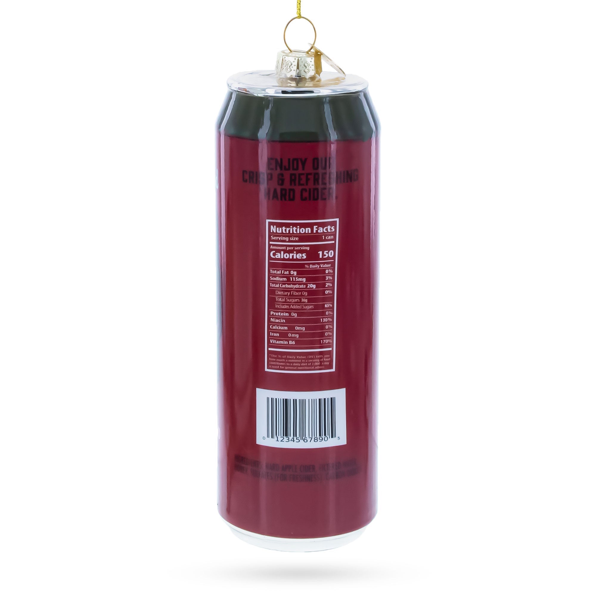 Hard Apple Cider Can Glass Christmas Ornament