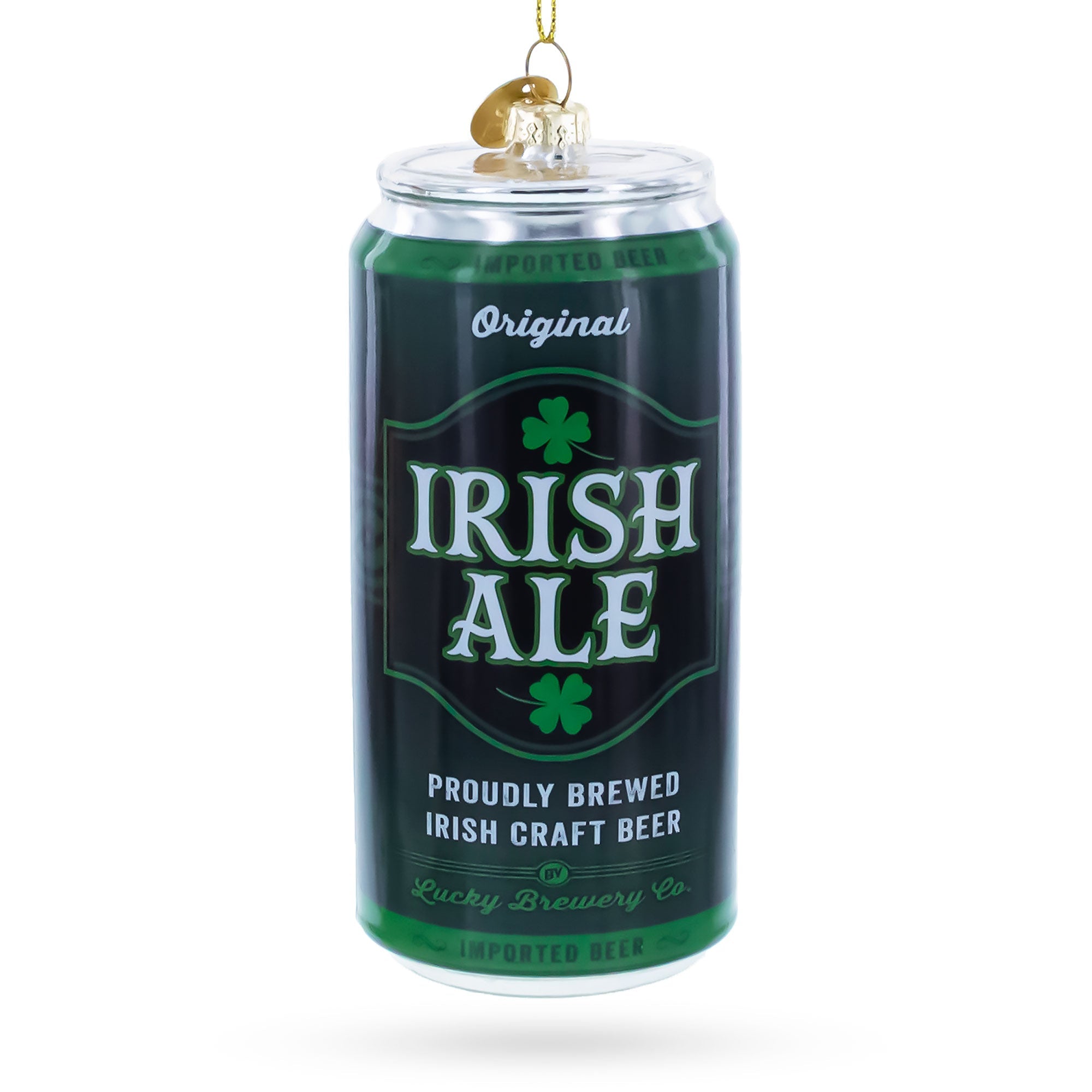 Irish Ale Beer Can Glass Christmas Ornament
