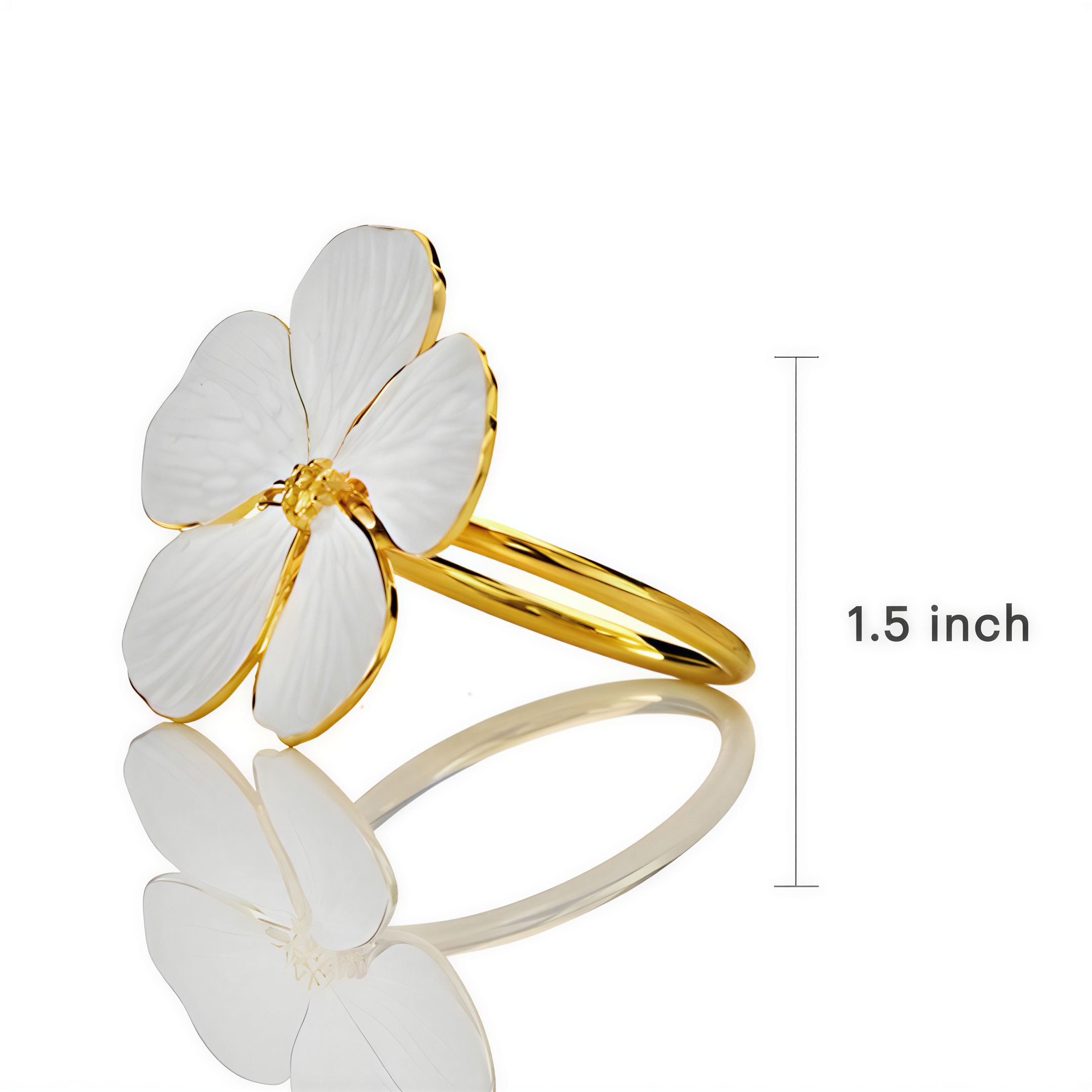 Gold Napkin Rings – Elegant Flower Design Decorative Table Napkin Holders