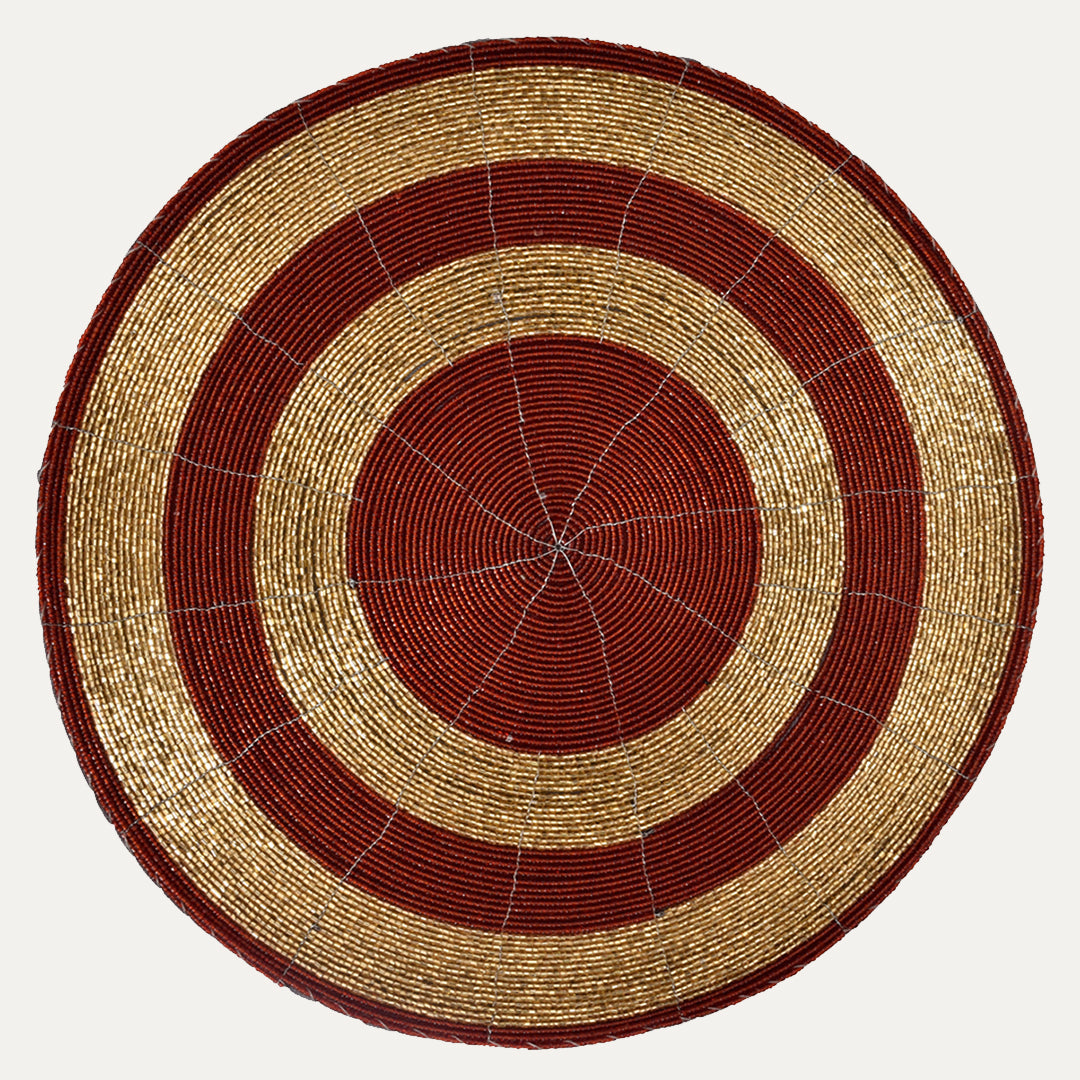 Aidden Bloom – Beaded Placemats, The Aidden Collection Artistic Decorative Dining Table Décor 14 inch