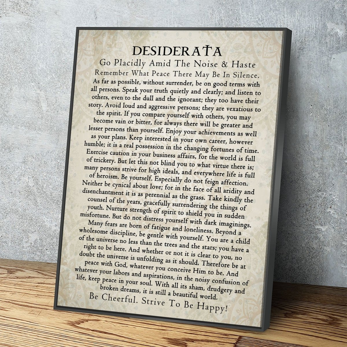 Desiderata Canvas Wall Art | Max Ehrmann Inspirational Poem Print | Graduation Gift