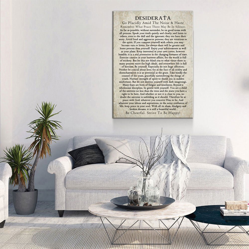 Desiderata Canvas Wall Art | Max Ehrmann Inspirational Poem Print | Graduation Gift