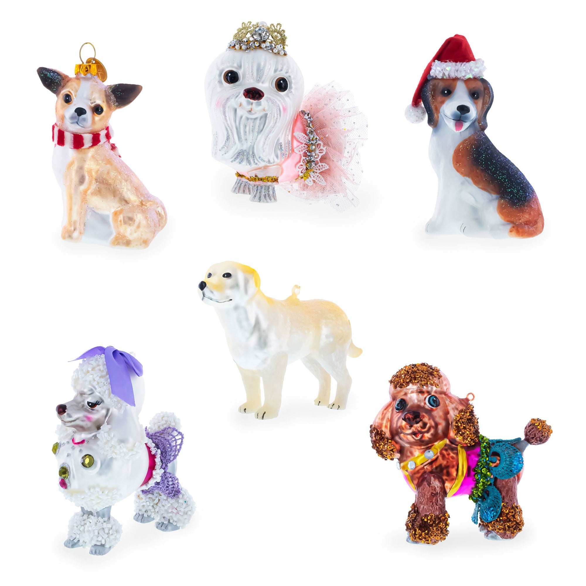 Super Dog Hero Glass Christmas Ornament