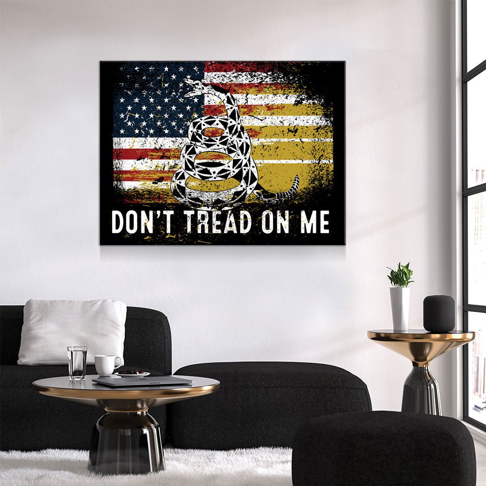 Don't Tread On Me Canvas Wall Art, USA Patriotic Decor
