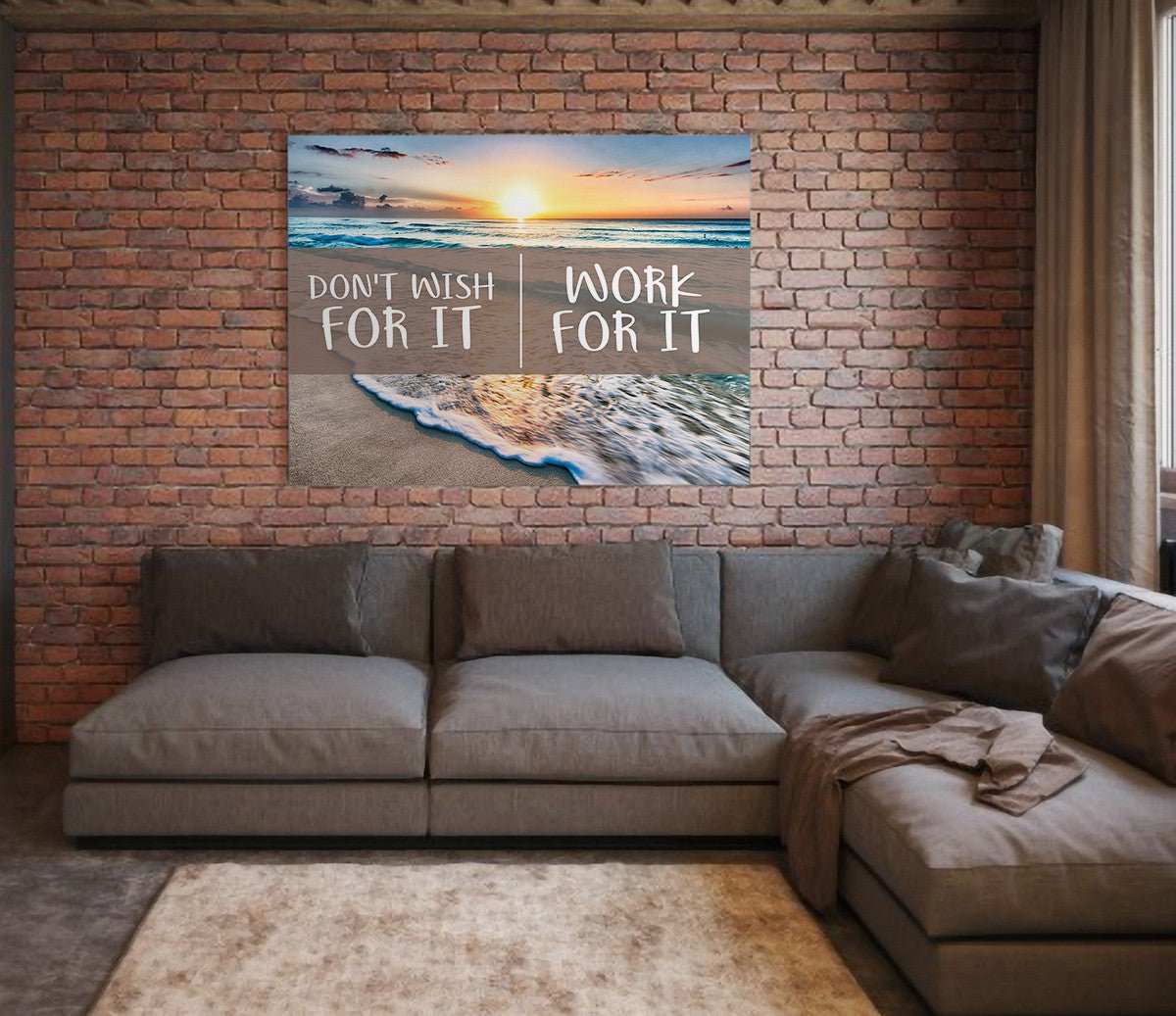 Don't Wish For It Work For It Framed Canvas Wall Art