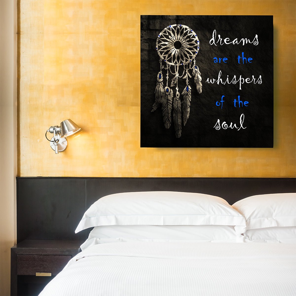 Dream Catcher Dreams Are The Whisper Of The Soul Spiritual Canvas Framed Wall Art