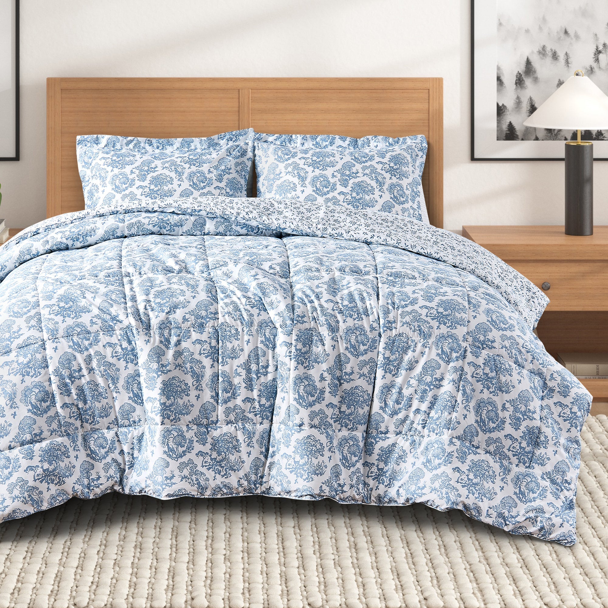Reversible Christmas Comforter and Sham Set - Holiday / Lodge Odette Collection