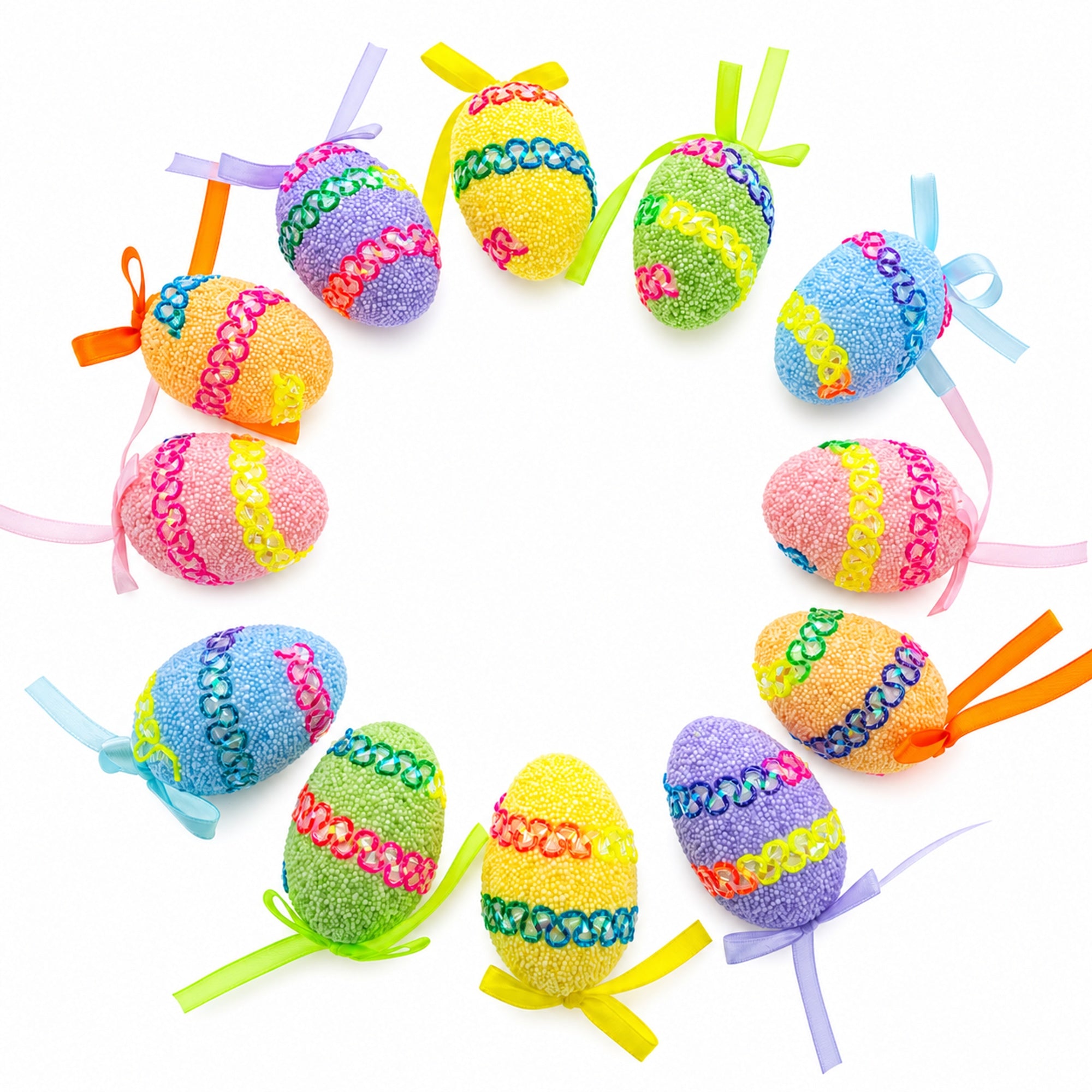 Set of 12 Colorful Easter Egg Picks