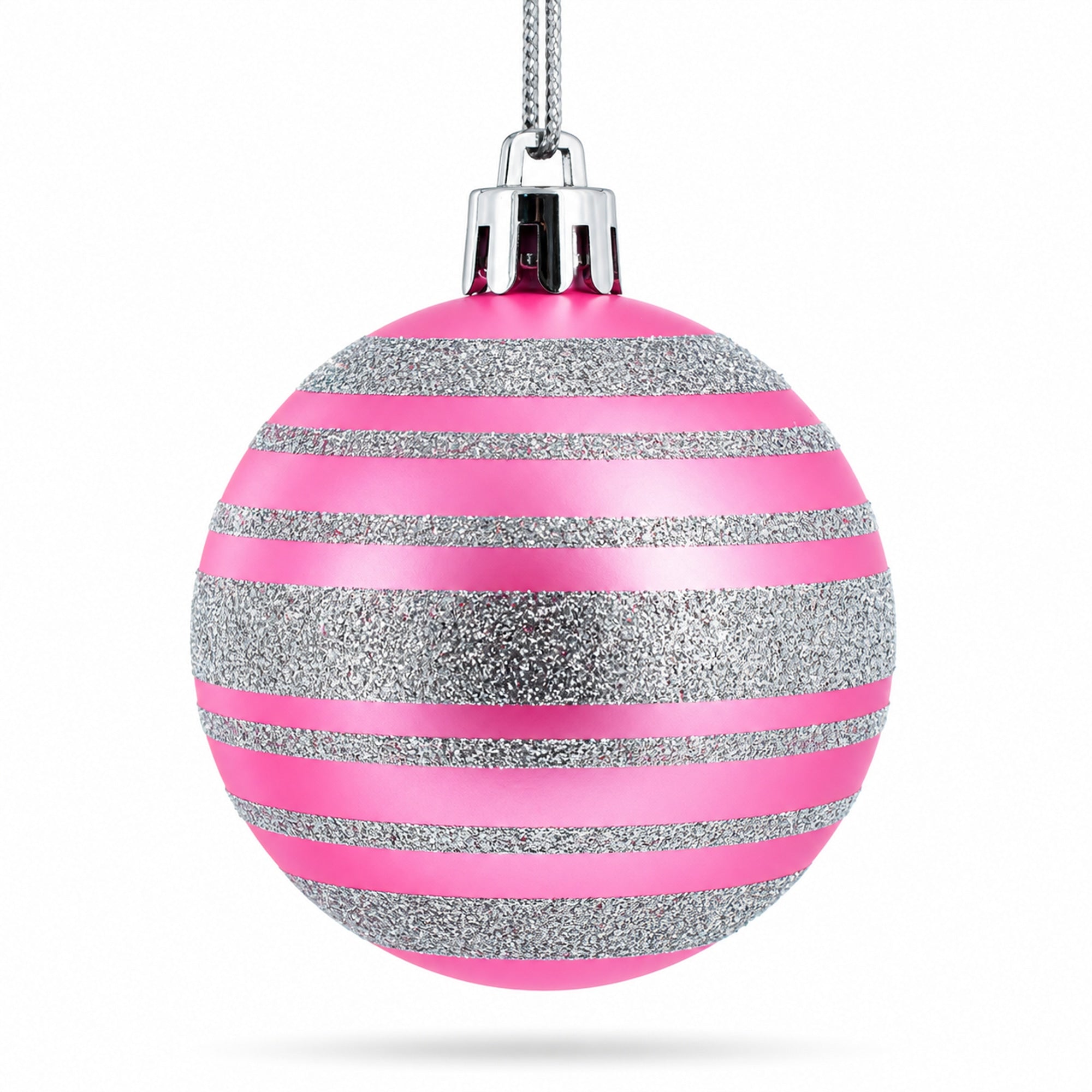 Set of 40 Pink Mini Ball Plastic Christmas Ornaments