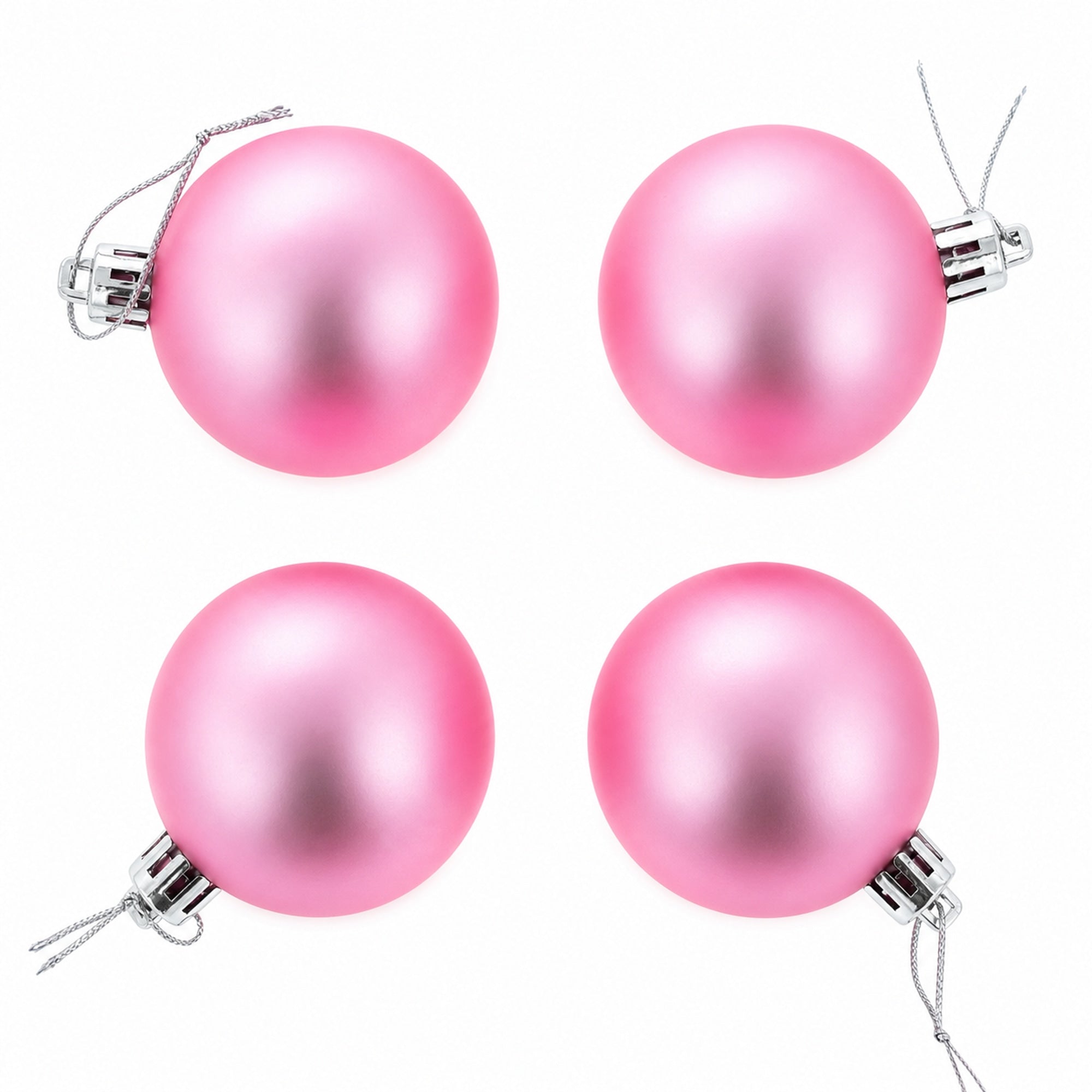 Set of 40 Pink Mini Ball Plastic Christmas Ornaments