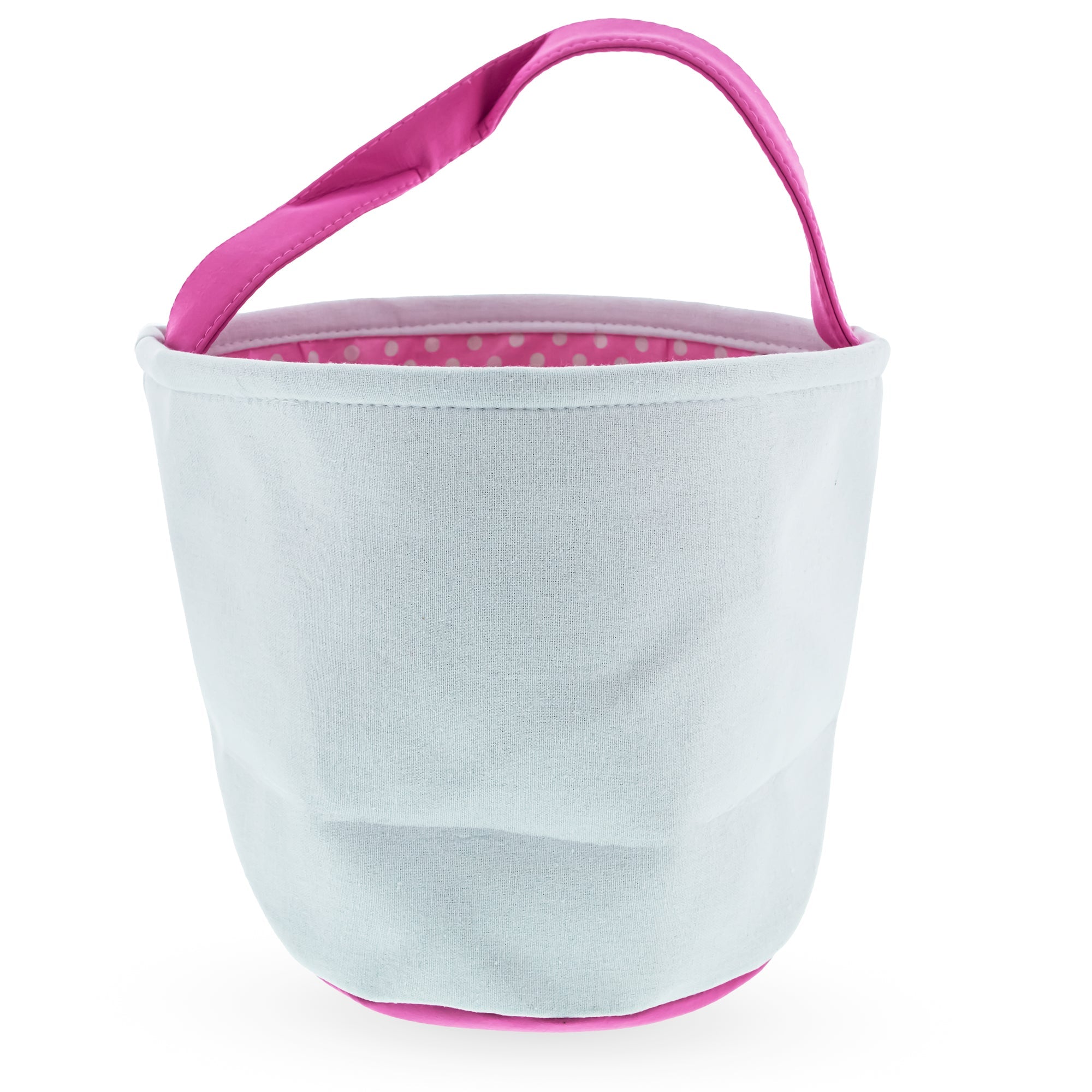 Set of 2 Easter Bunny Tote Bags – Soft Fabric Egg Hunt Baskets Carry Pouches for Kids 9.5 Inches Tall
