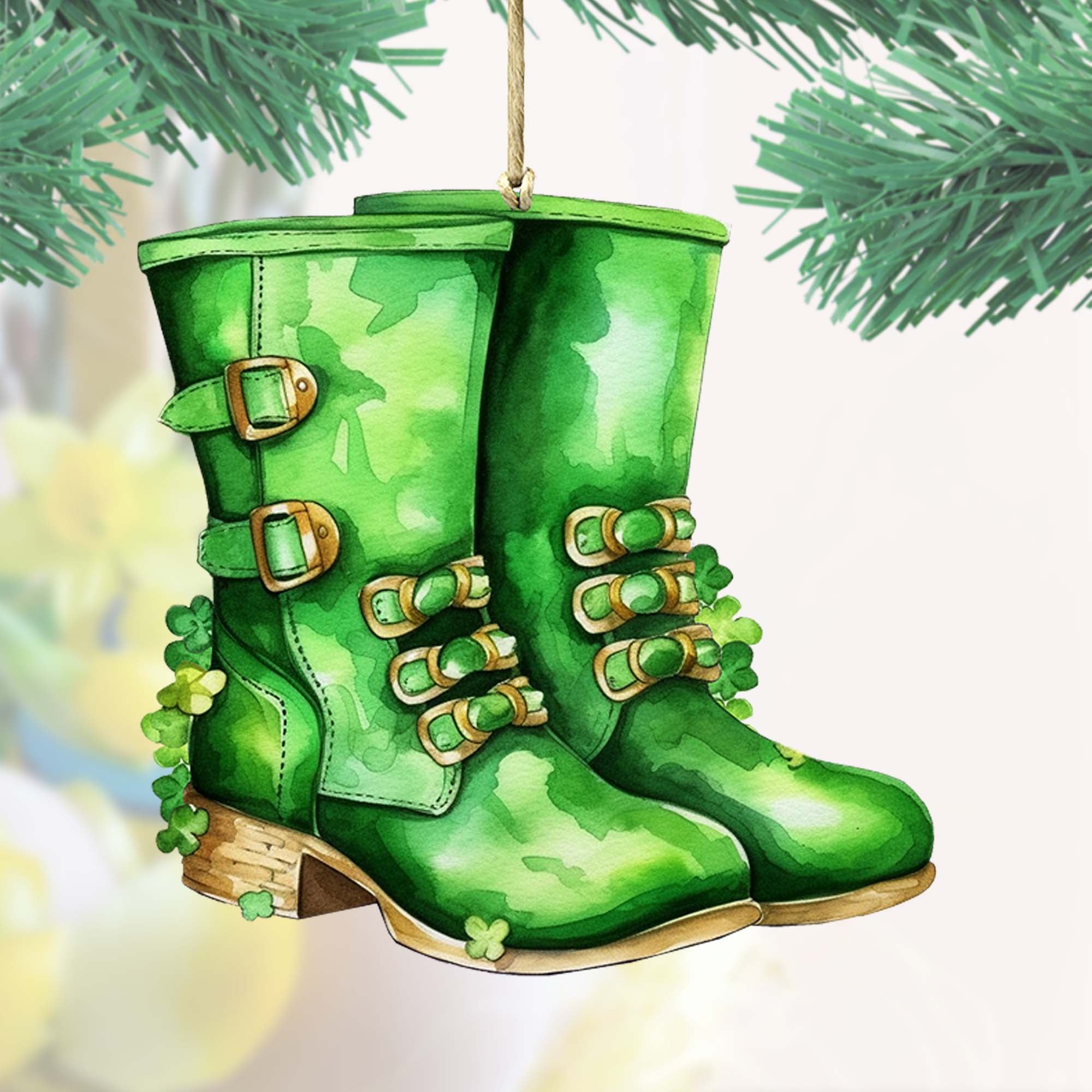Irish Green Boots Wooden Ornaments by G. DeBrekht Easter Spring Decor - 8652777