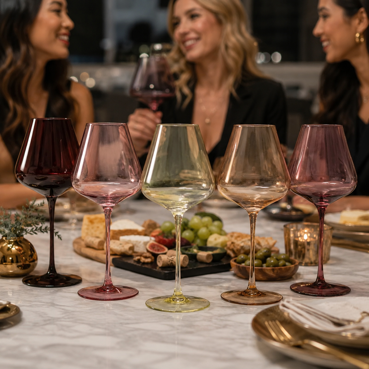 Stagioni Stemmed Wine Glassware, Set of 5, "September"
