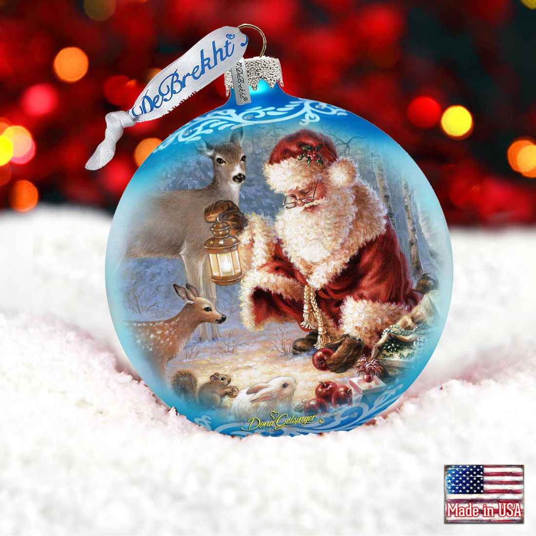 Abundance of Joy Glass Christmas Ornament by D Gelsinger - Santa and Snowman Decor - 71102-0104