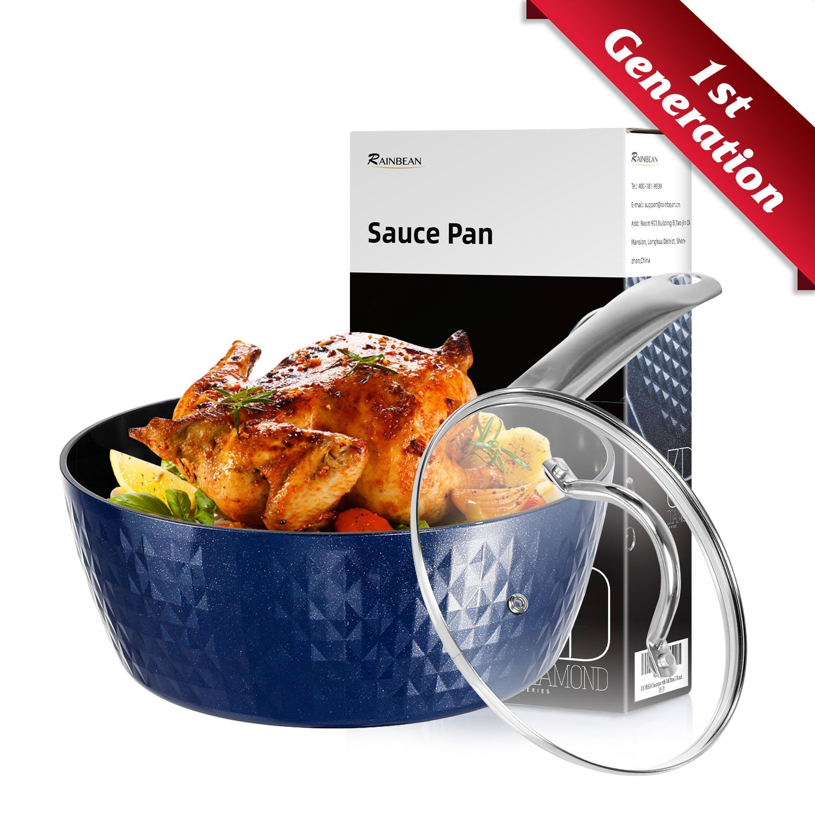 CasaFoyer 20cm Induction Saucepan with Lid - 1.8L Non-Stick Milk Pan
