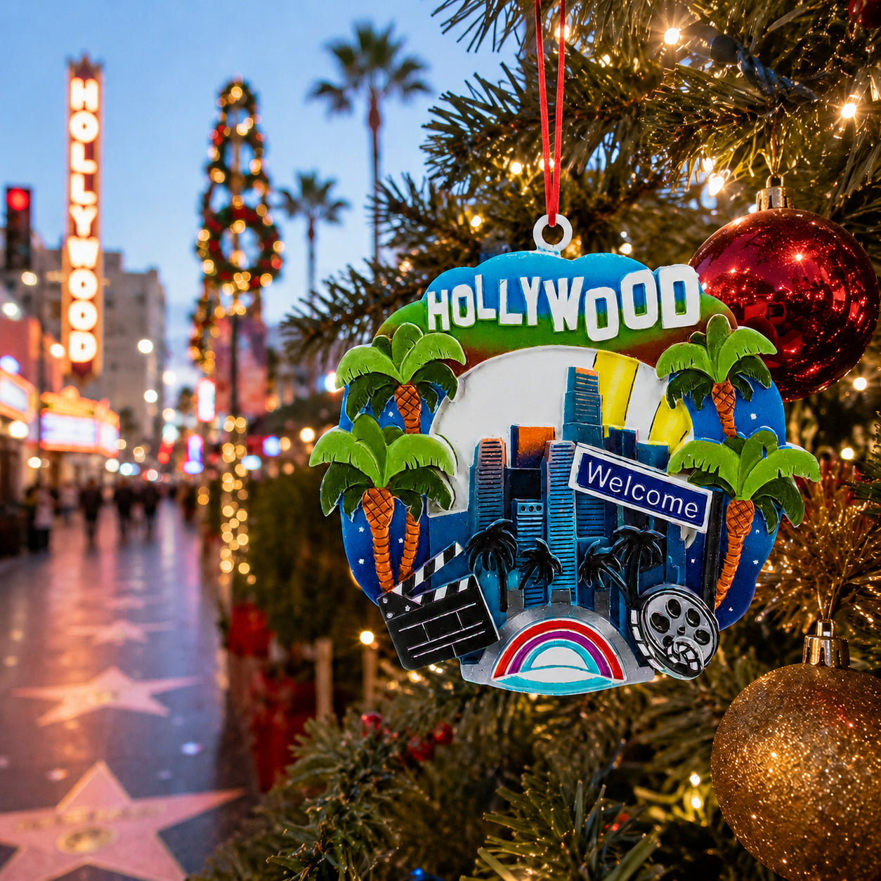 LA California Resin Travel Souvenir Christmas Ornament