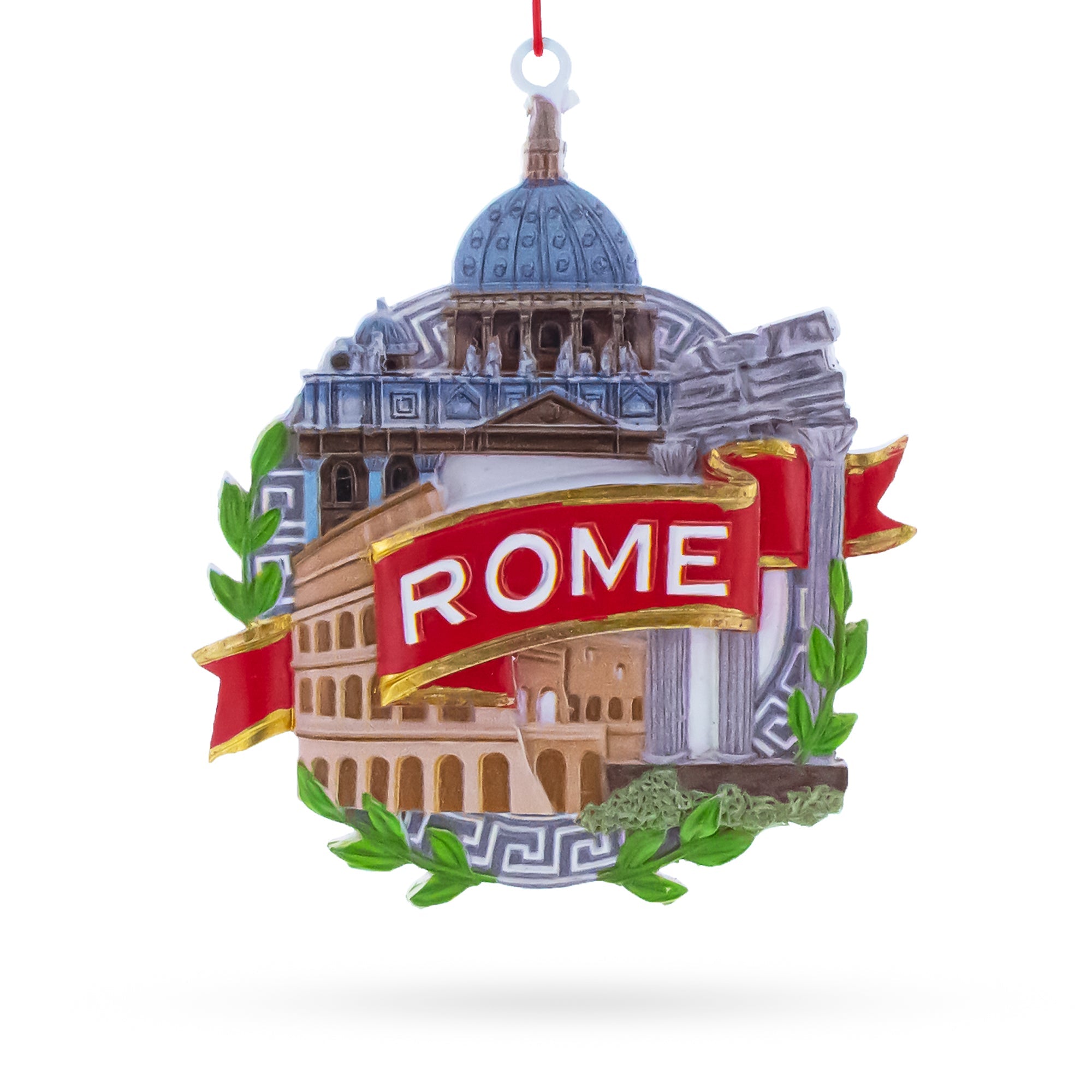 Rome Colosseum and St. Peter's Basilica, Italy Resin Christmas Ornament
