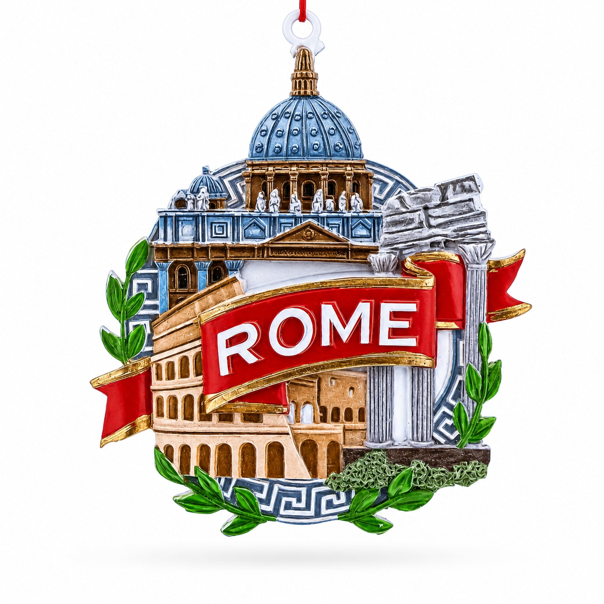 Rome Colosseum and St. Peter's Basilica, Italy Resin Christmas Ornament