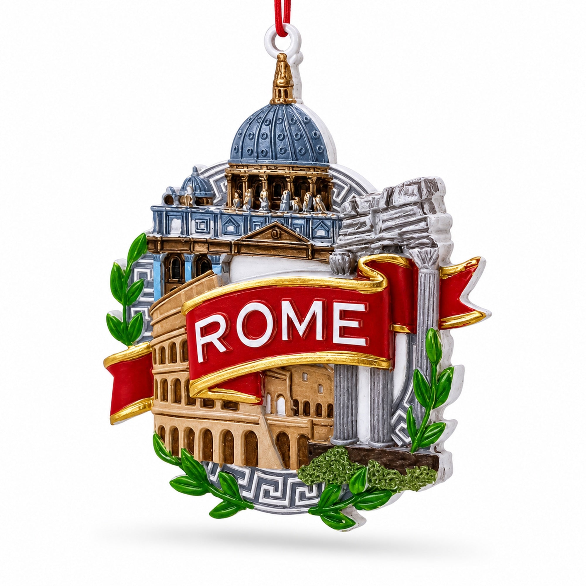 Rome Colosseum and St. Peter's Basilica, Italy Resin Christmas Ornament