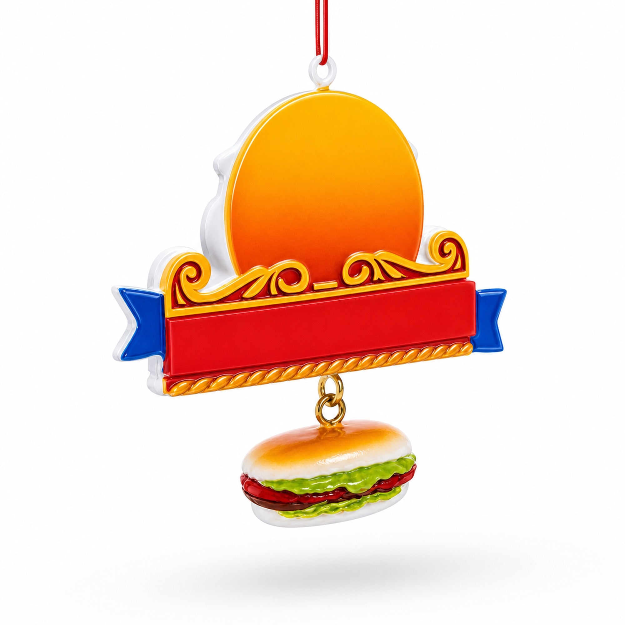 Chicago Skyline with Hot Dog Resin Christmas Ornament