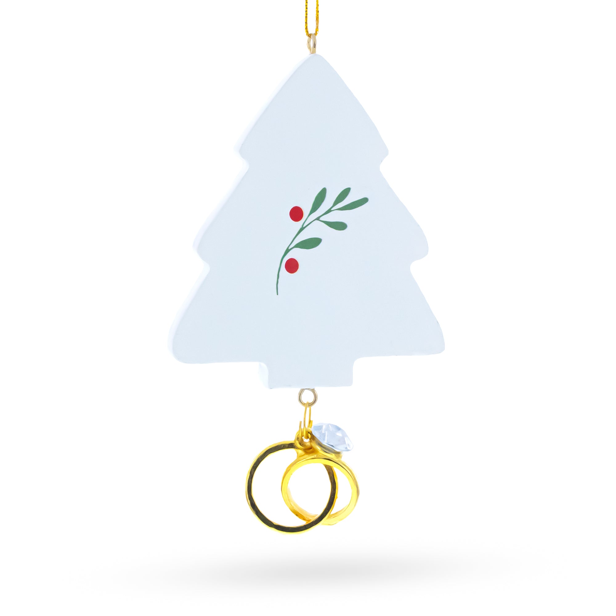 Our First Christmas Together Tree with Wedding Rings Resin Christmas Ornament