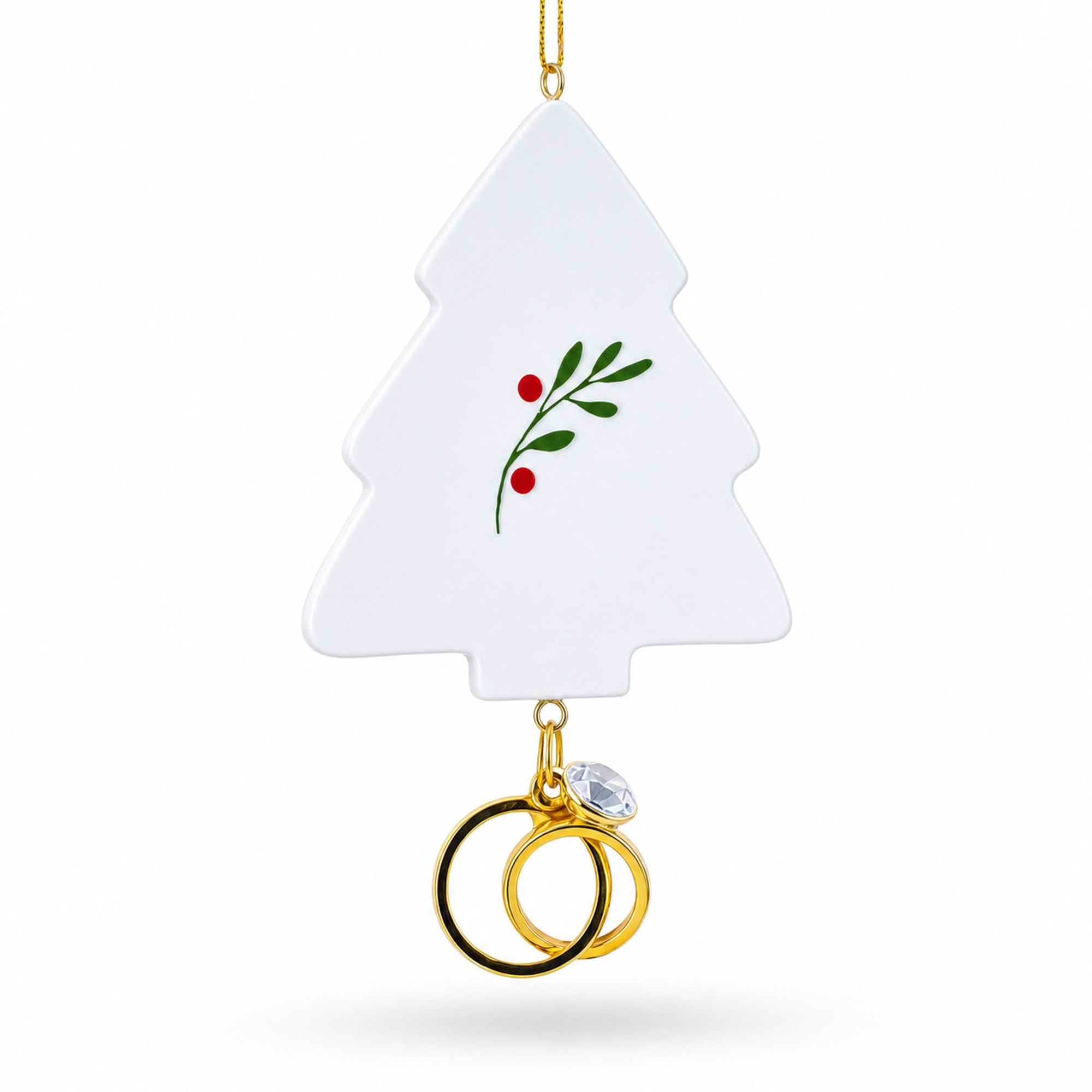 Our First Christmas Together Tree with Wedding Rings Resin Christmas Ornament