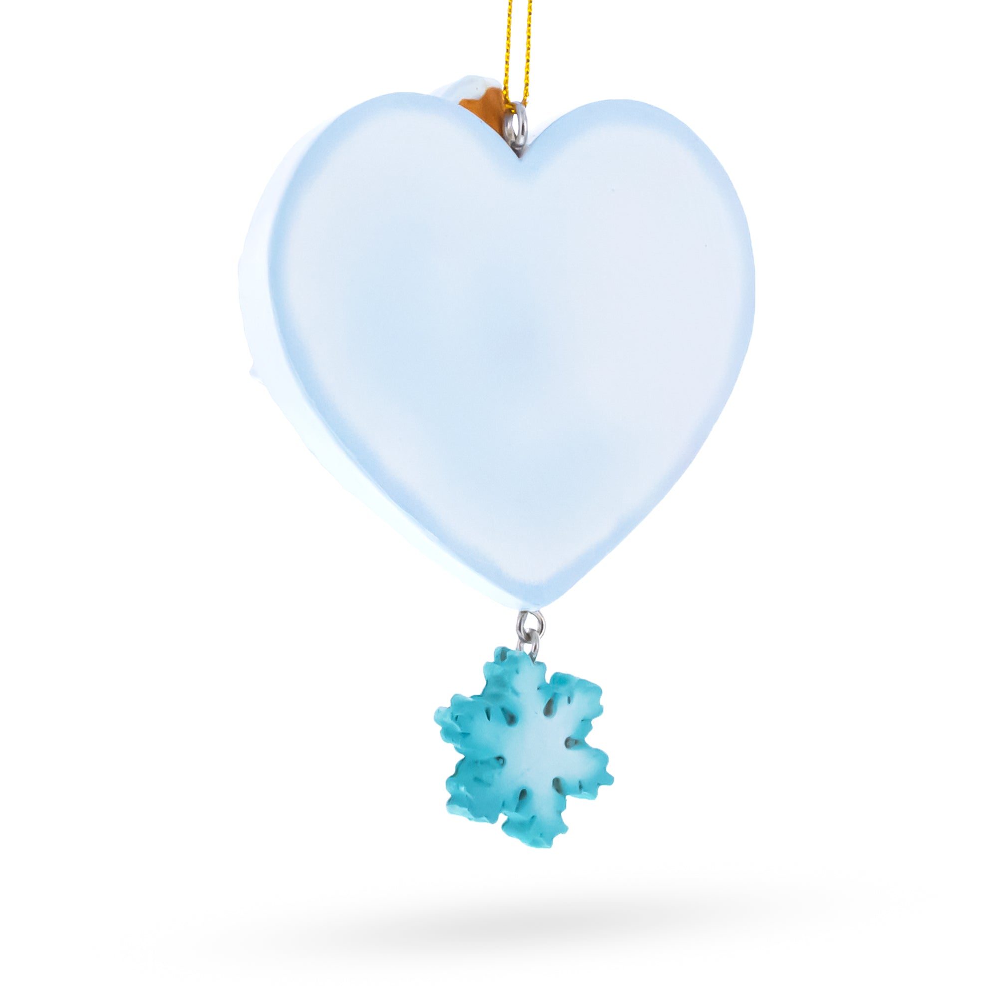 Ski Life Skis with Snowflake and Cable Car Resin Christmas Ornament