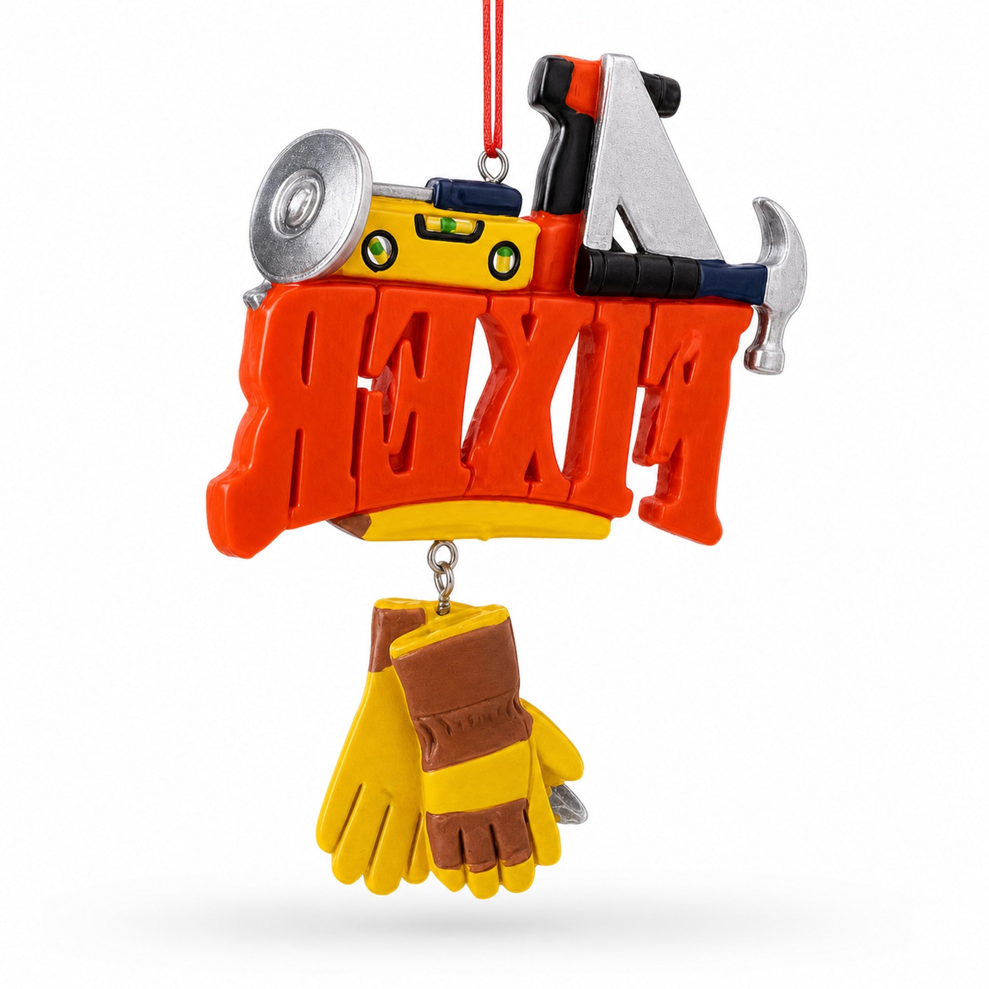 Fixer Word with Tools and Gloves Resin Christmas Ornament