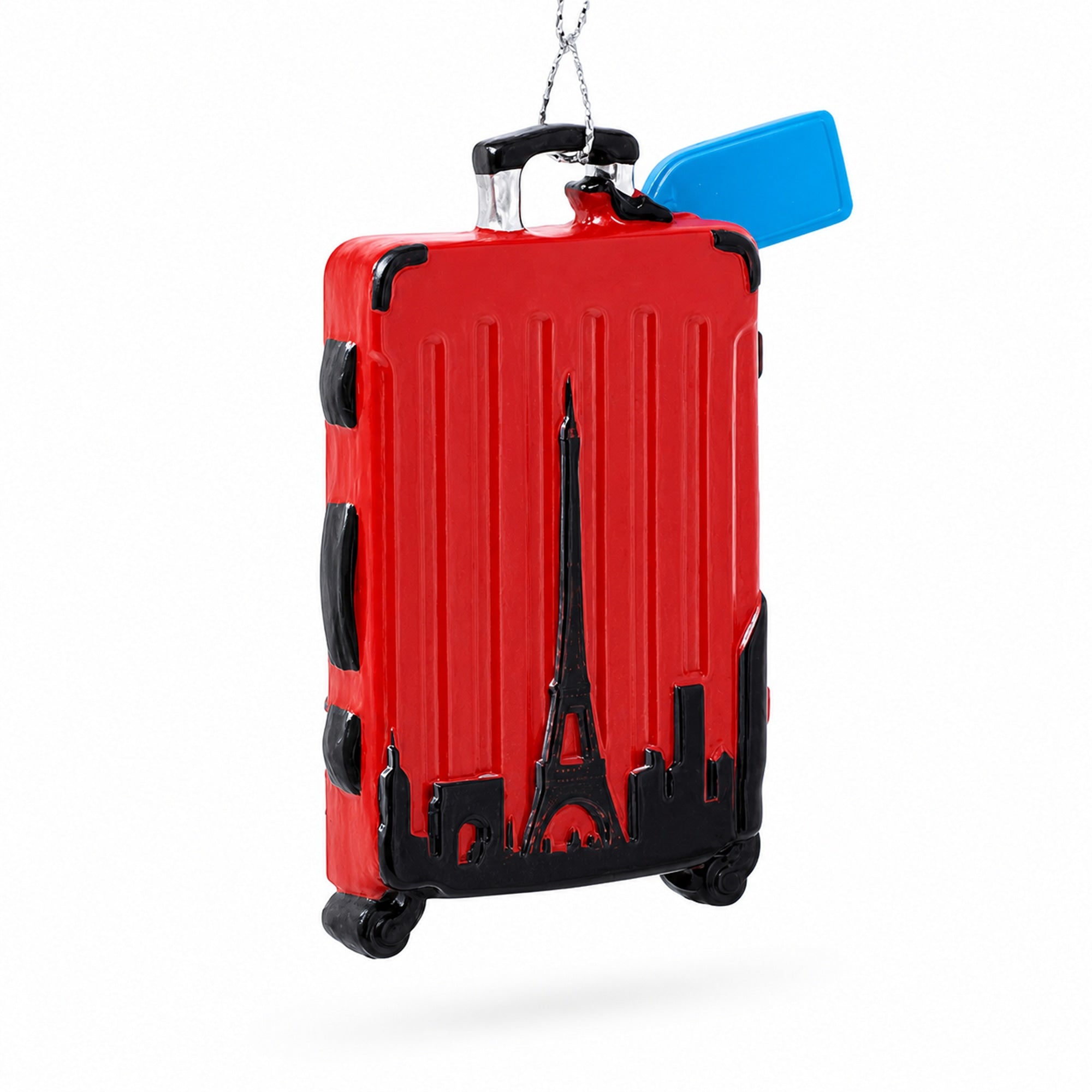 Paris Suitcase Travel Theme Resin Christmas Ornament