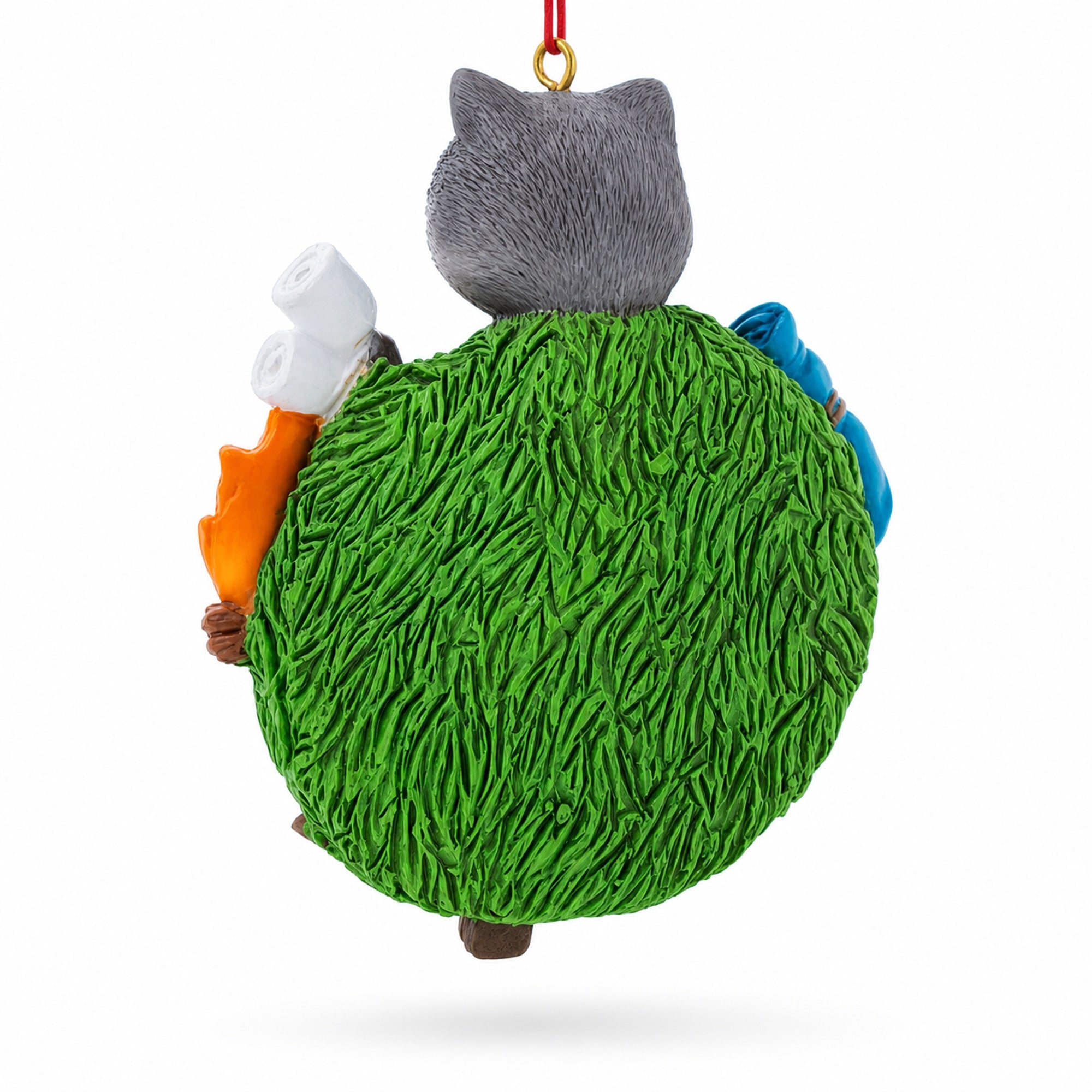 Camping Raccoon with Marshmallow Campfire Resin Christmas Ornament