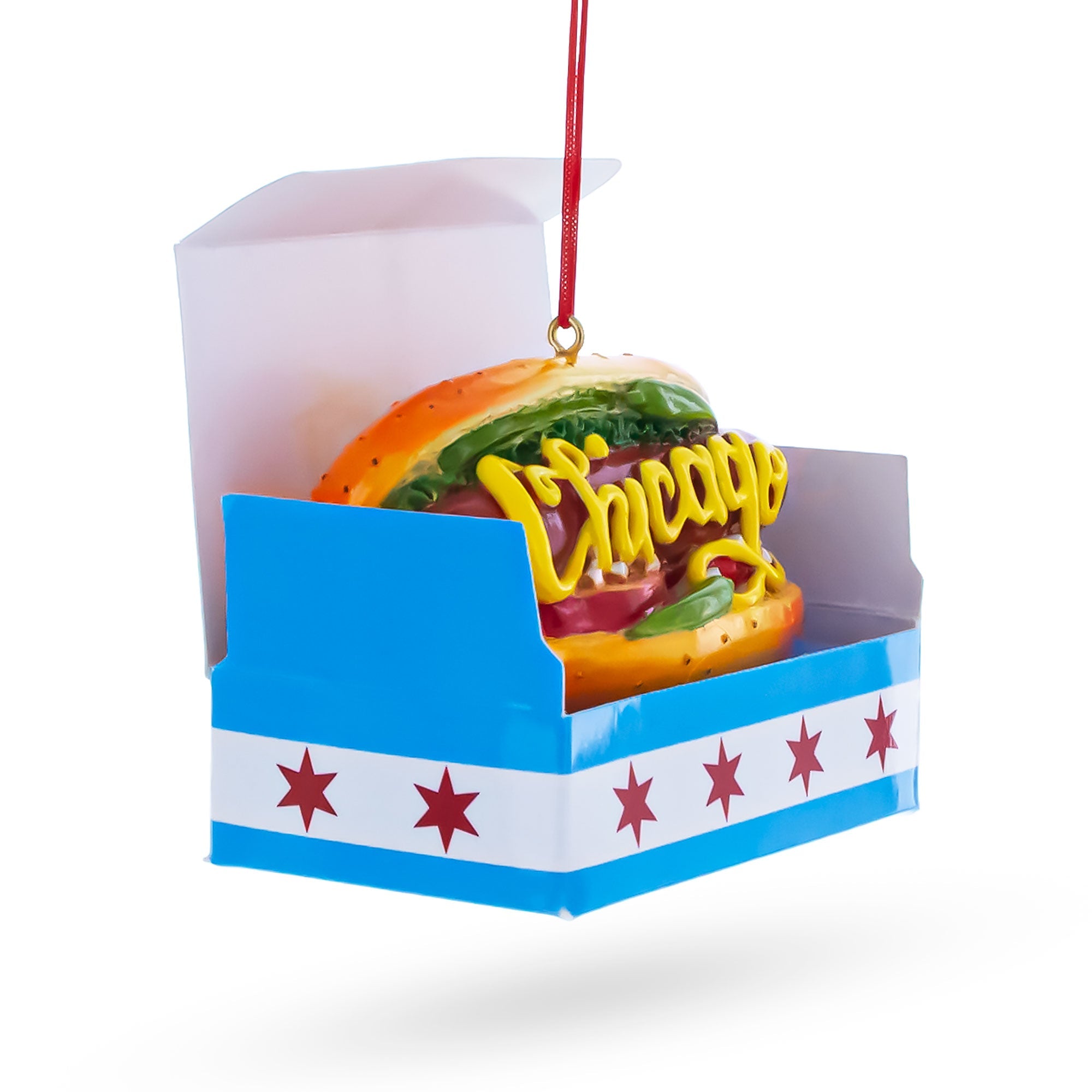 Classic Chicago Style Hot Dog Resin Christmas Ornament