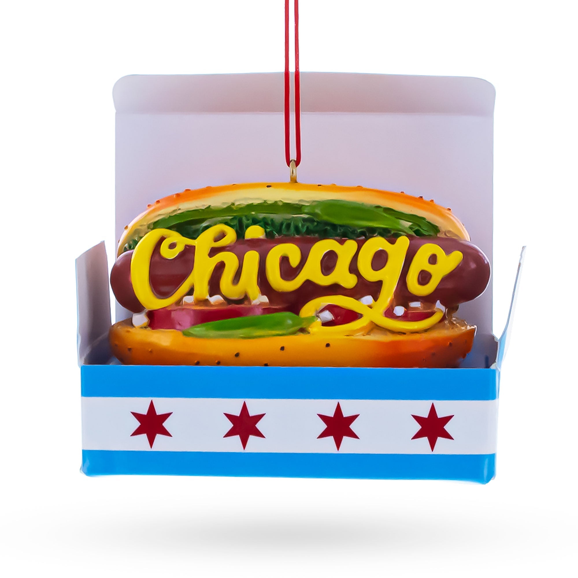 Classic Chicago Style Hot Dog Resin Christmas Ornament