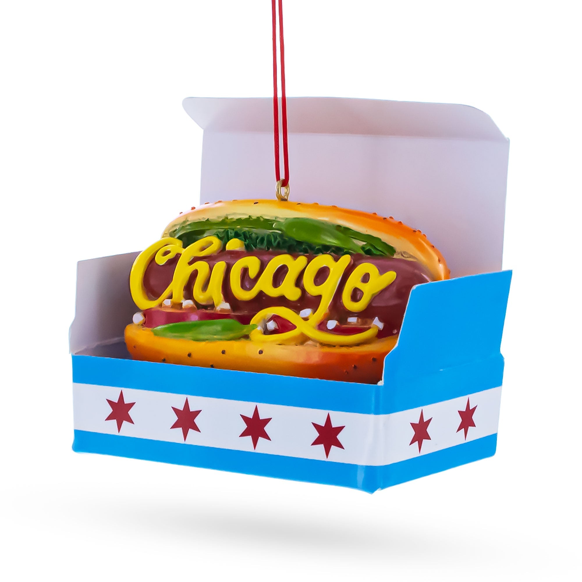 Classic Chicago Style Hot Dog Resin Christmas Ornament