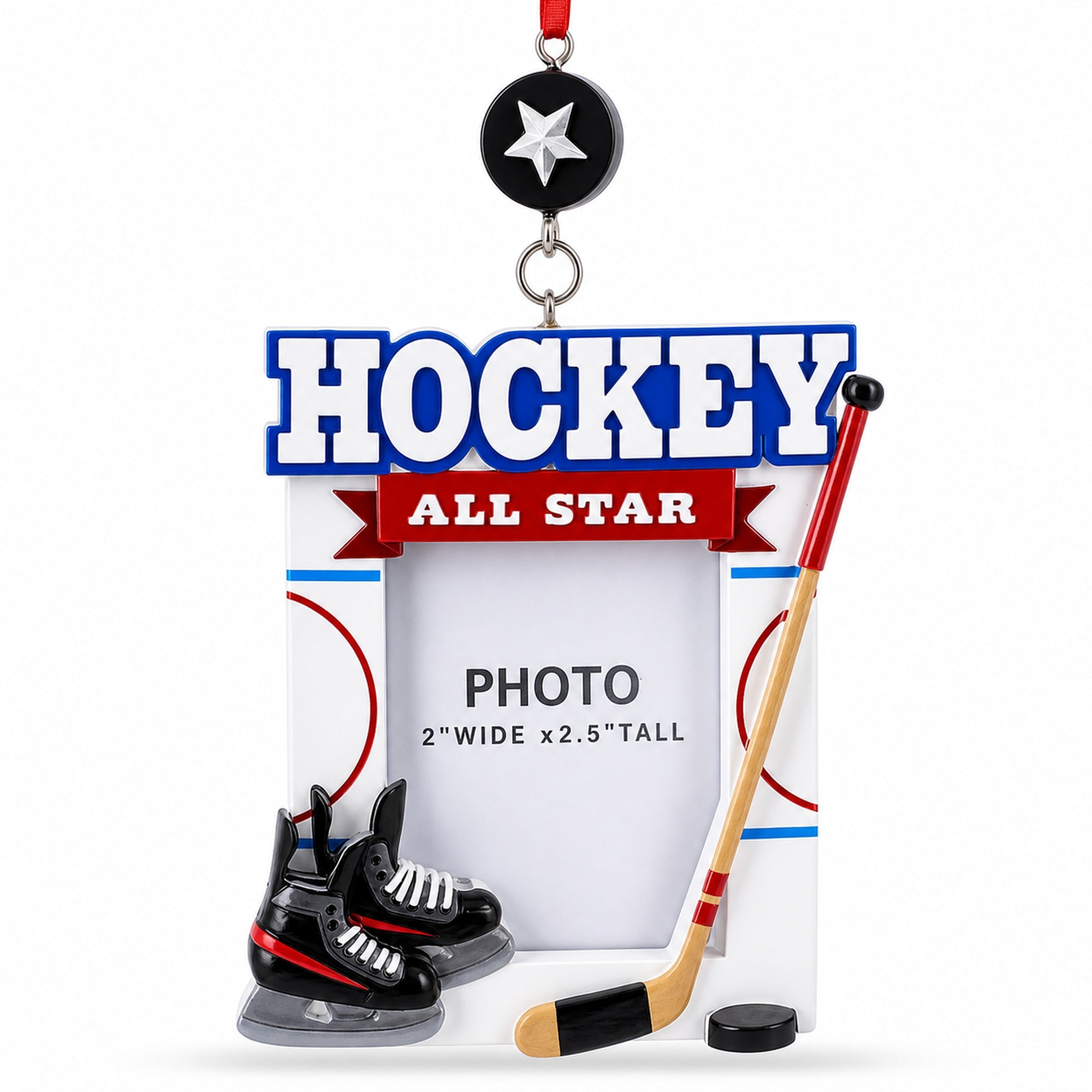 Hockey All Star Photo Frame Resin Christmas Ornament