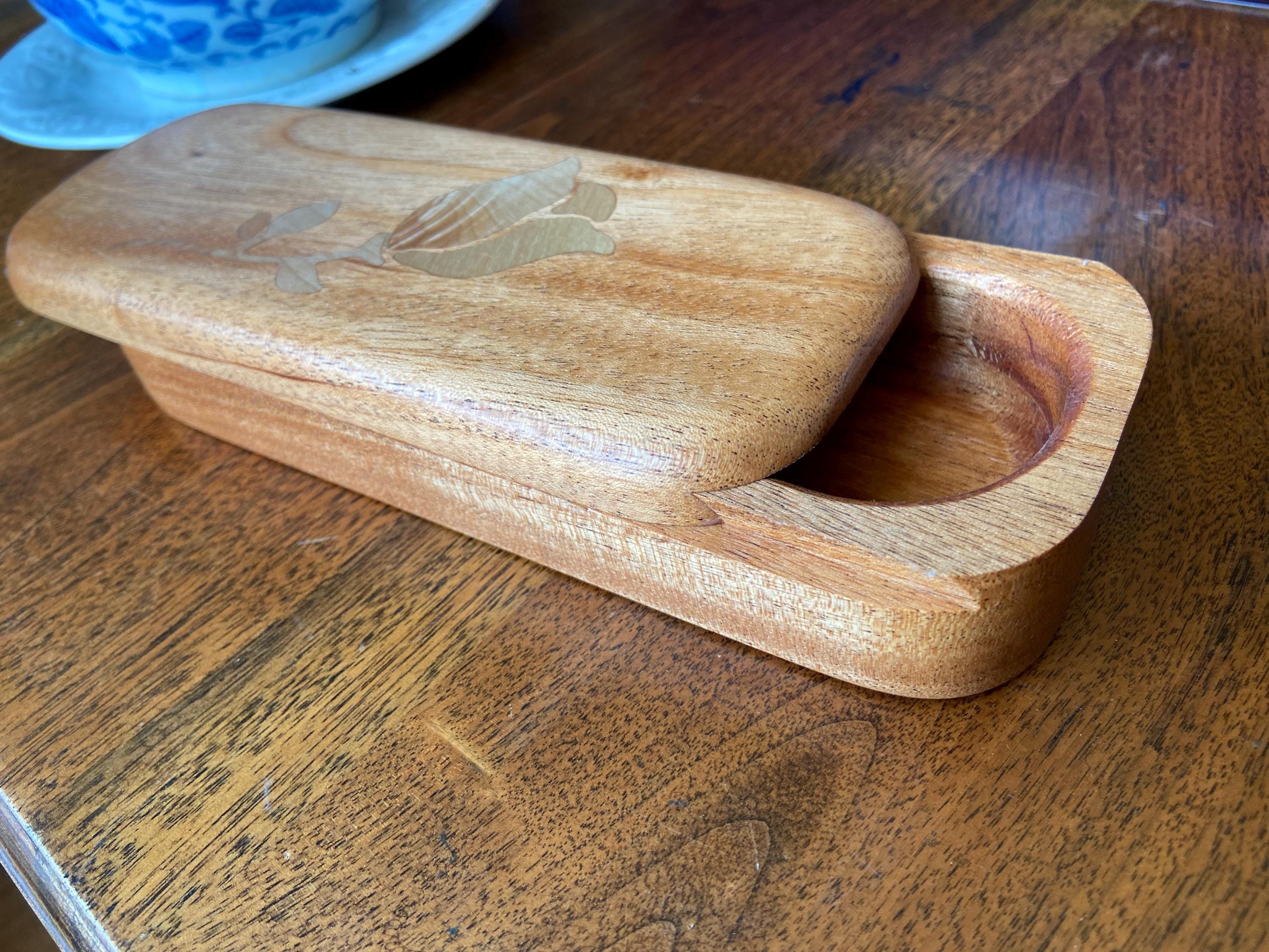 Handcrafted Keepsake Box/Wood Inlay - 8.25" x 3.25"