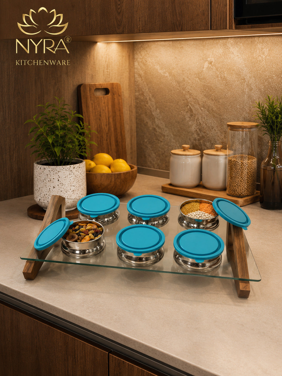 Air-tight Stainless Steel Container Set - quality Leak-Proof Dibbi set of 6pcs.