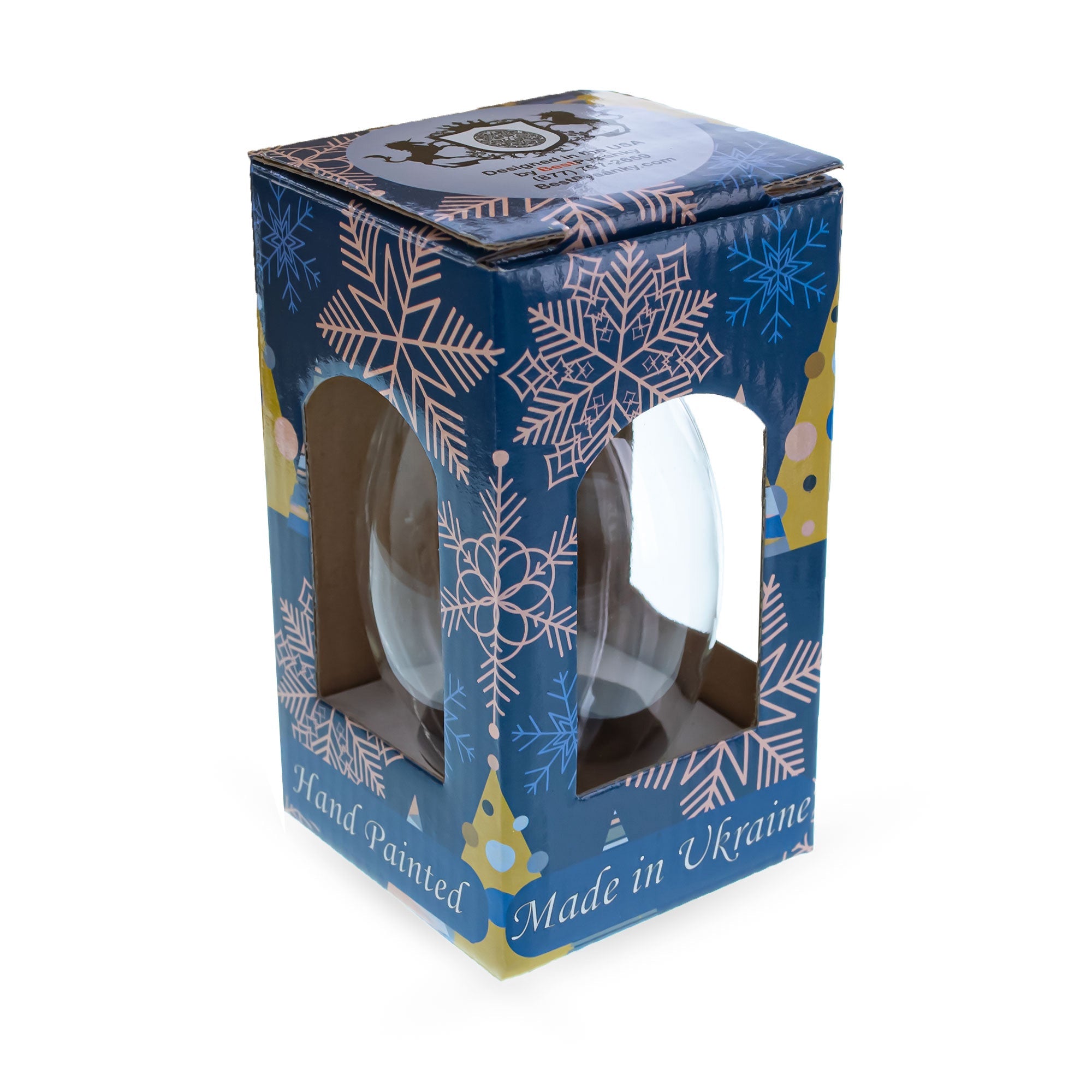 Jeweled Gold Trellis on Red and White Glass Egg Christmas Ornament 4 Inches